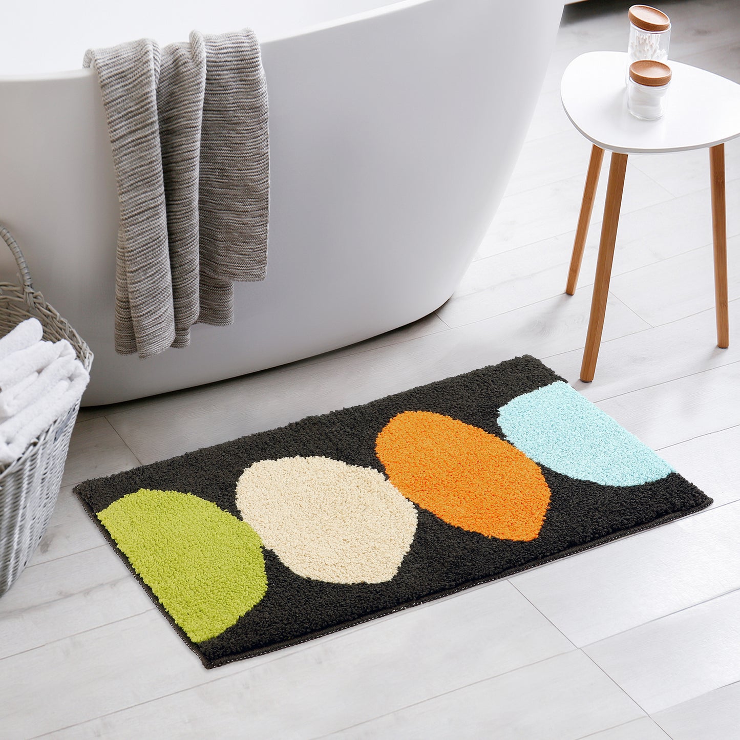 Bathroom Rugs, Soft Plush Non Slip Printing Quick Dry Reversible Microfiber Bath Mats
