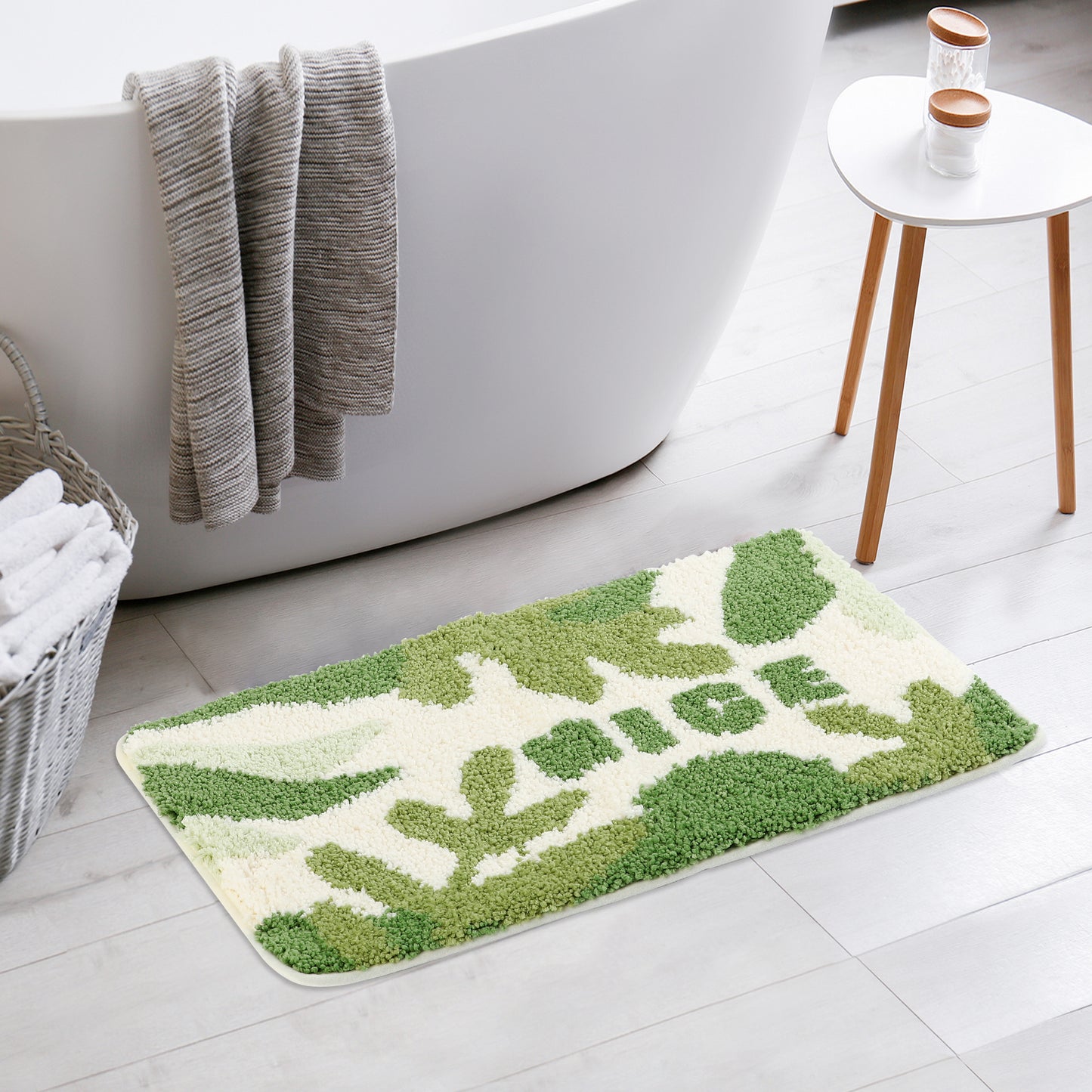 Bathroom Rugs, Soft Plush Non Slip Printing Quick Dry Reversible Microfiber Bath Mats