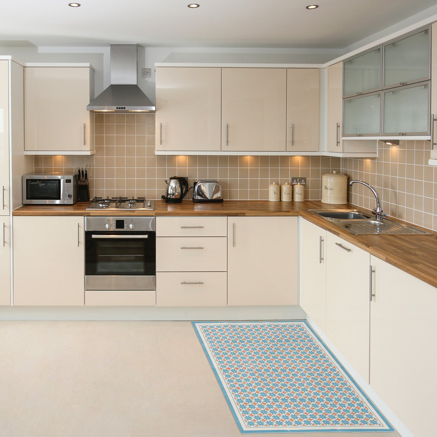 Kitchen Rugs Wiping Waterproof Kitchen Mat Large Anti-Slip Foot Wipe Mats