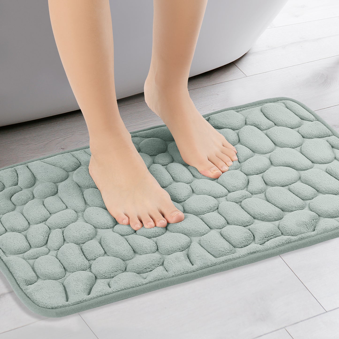 Memory Foam Bathroom Rugs Ultra Soft Non-Slip Water Absorbent Quick Dry Bath Mats