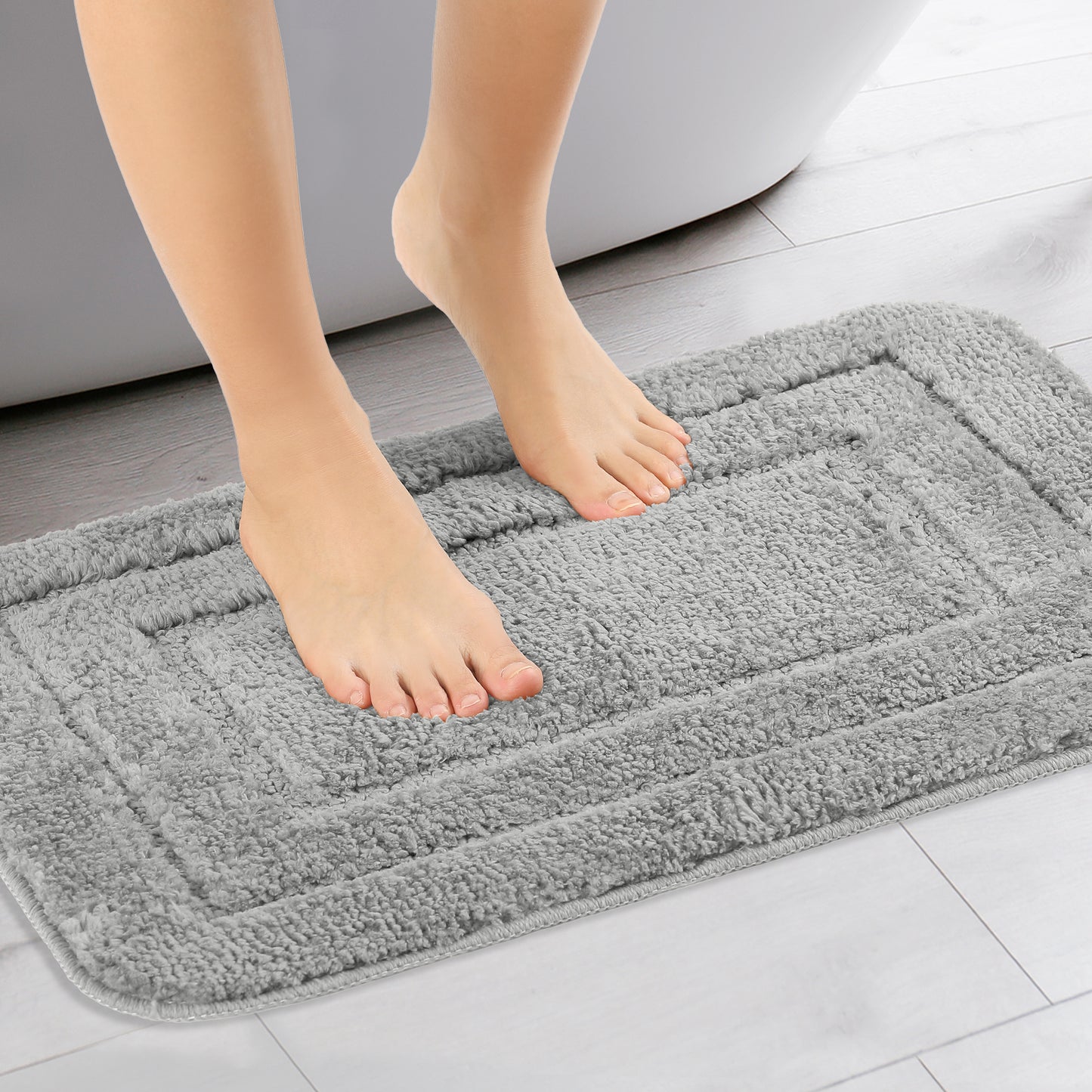 Bathroom Rug, Soft Absorbent Bathroom Rug, Non Slip Plush Machine Washable Dry Bath Mats