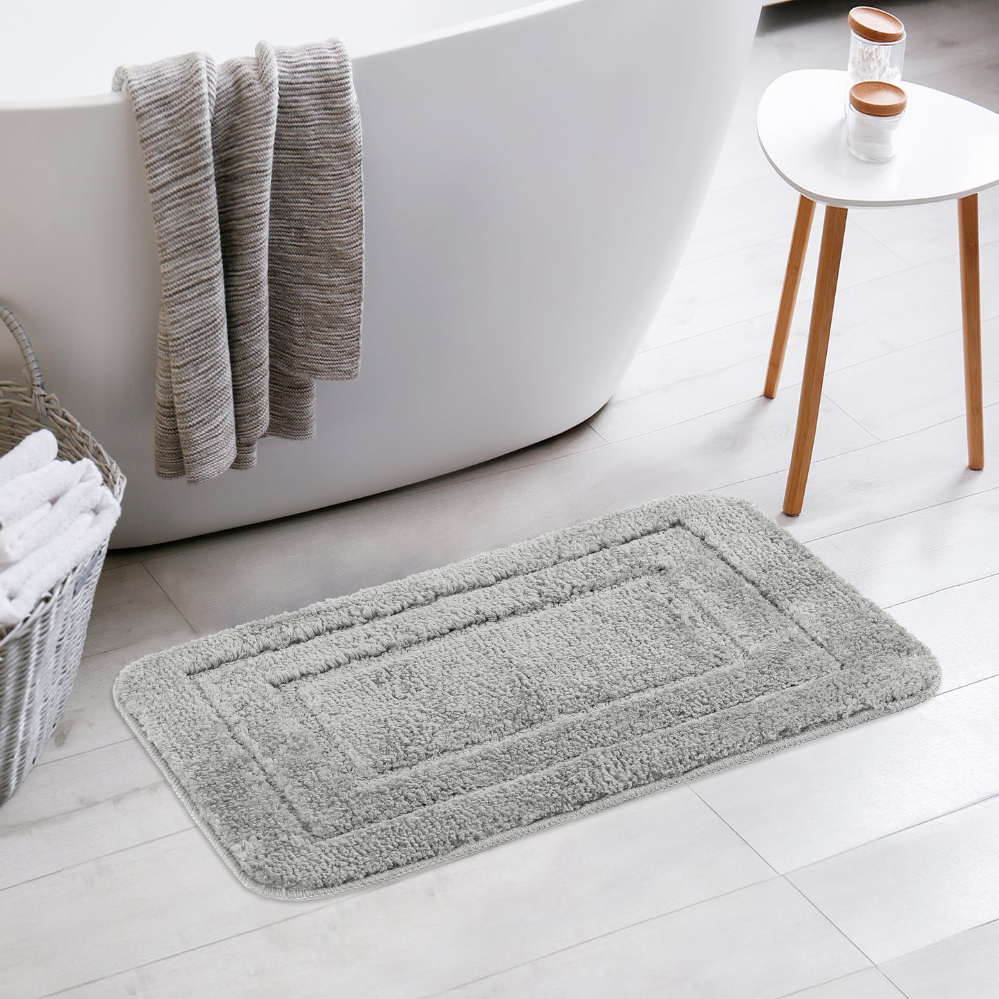 Bathroom Rug, Soft Absorbent Bathroom Rug, Non Slip Plush Machine Washable Dry Bath Mats