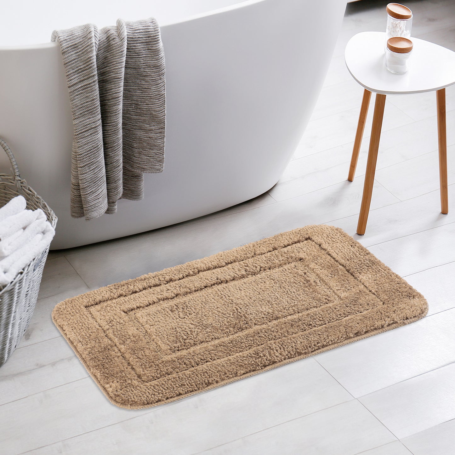 Bathroom Rug, Soft Absorbent Bathroom Rug, Non Slip Plush Machine Washable Dry Bath Mats