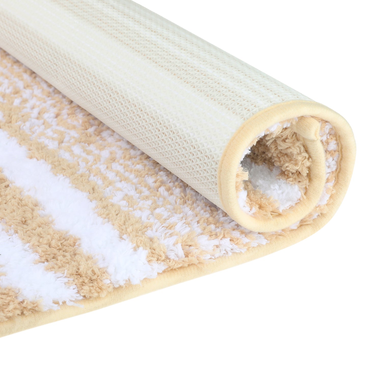 Bathroom Rug Mat, Extra Soft and Absorbent Microfiber Fluffy Striped Non Slip Bath Mats