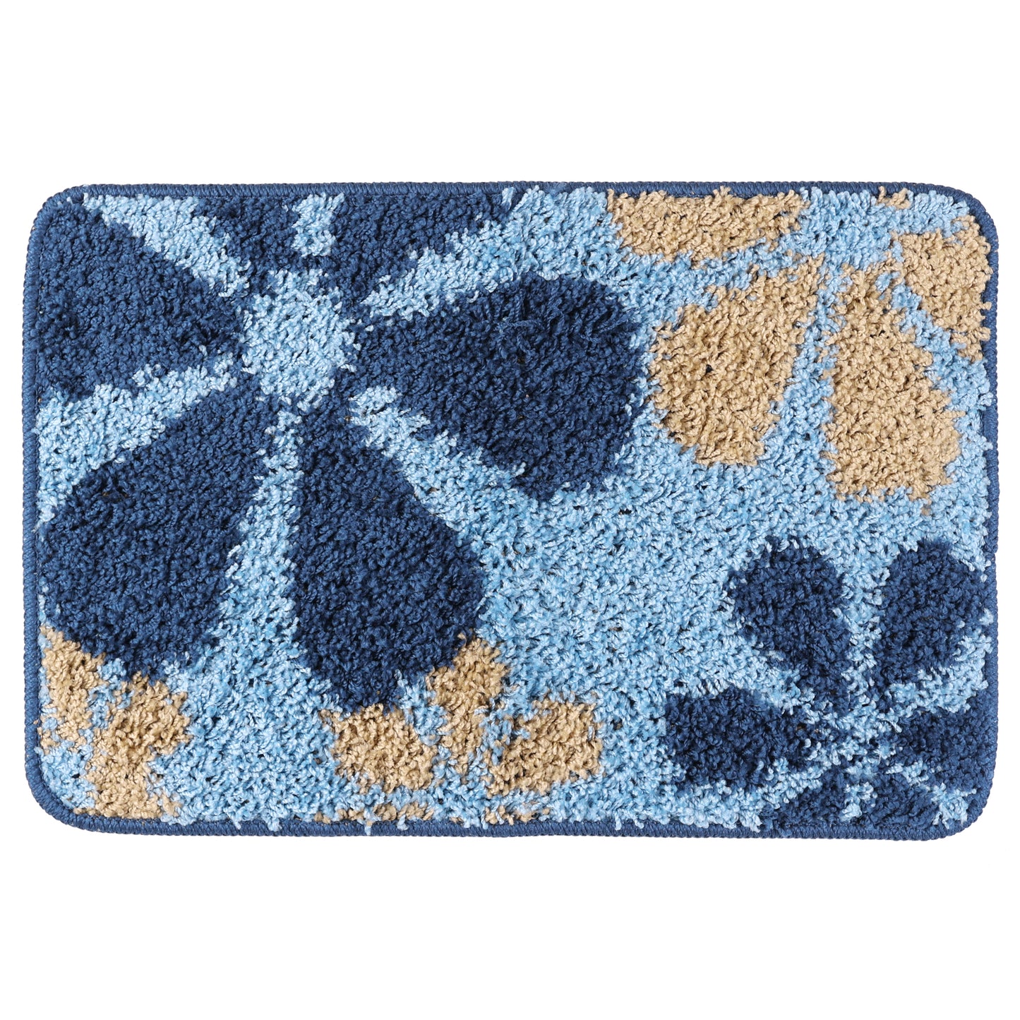 Floral Bath Mat, Plush Shaggy Bathroom Rug, Checked Washable Bath Carpet