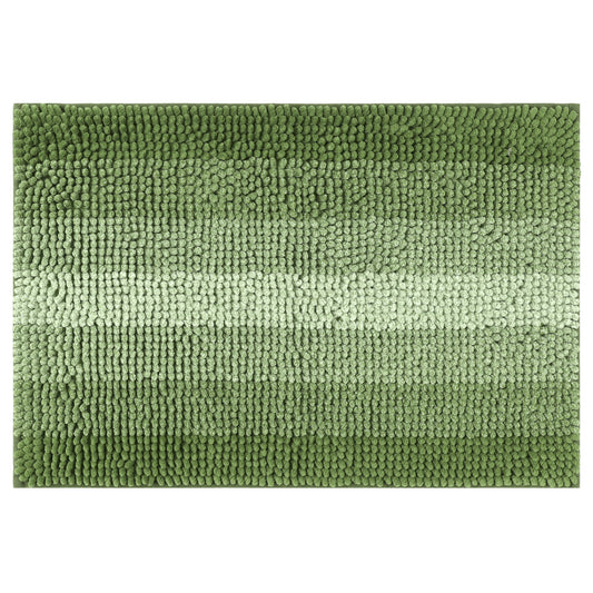 Contrasting Color Striped Bathroom Rugs, Non-Slip Plush Shaggy Bath Mats