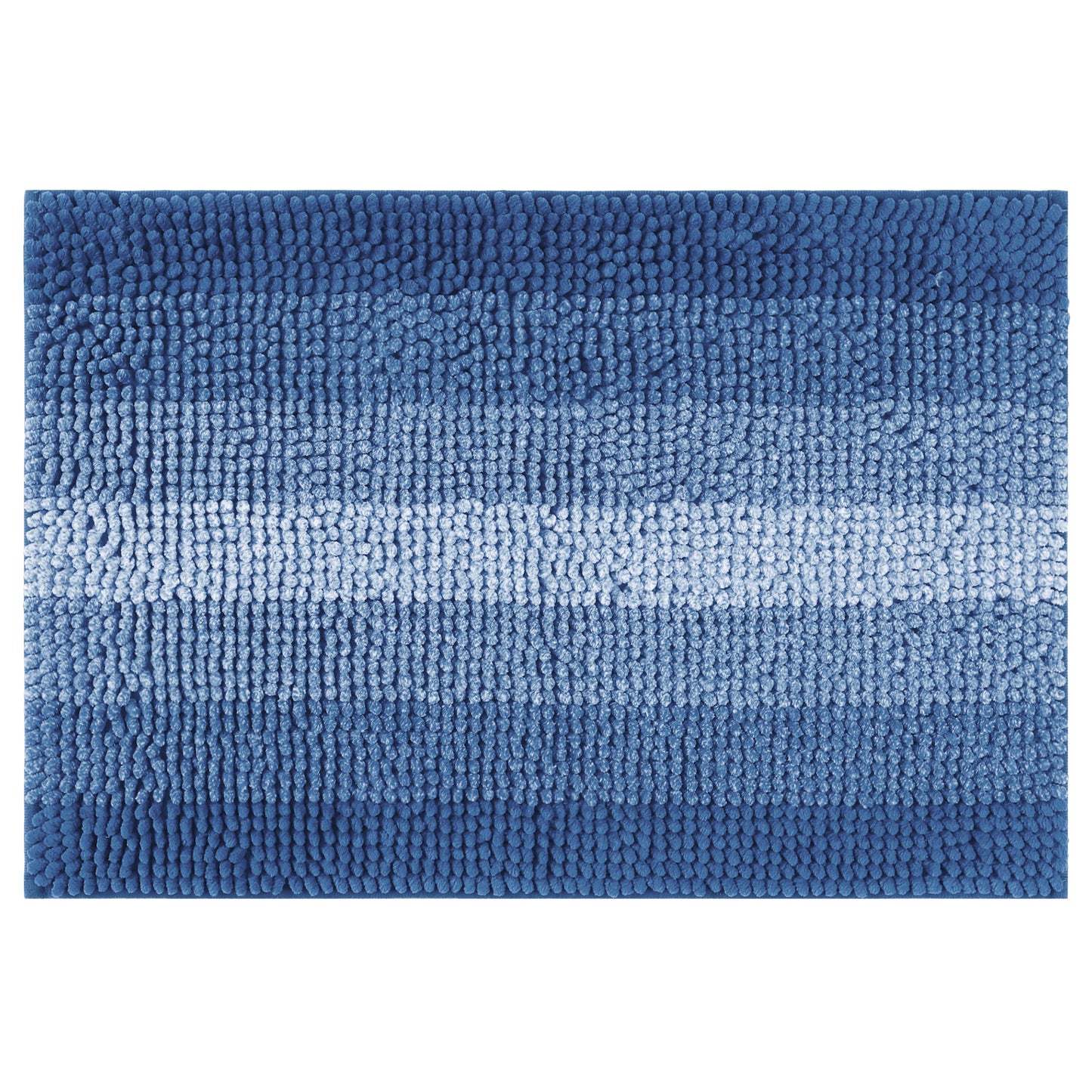 Contrasting Color Striped Bathroom Rugs, Non-Slip Plush Shaggy Bath Mats