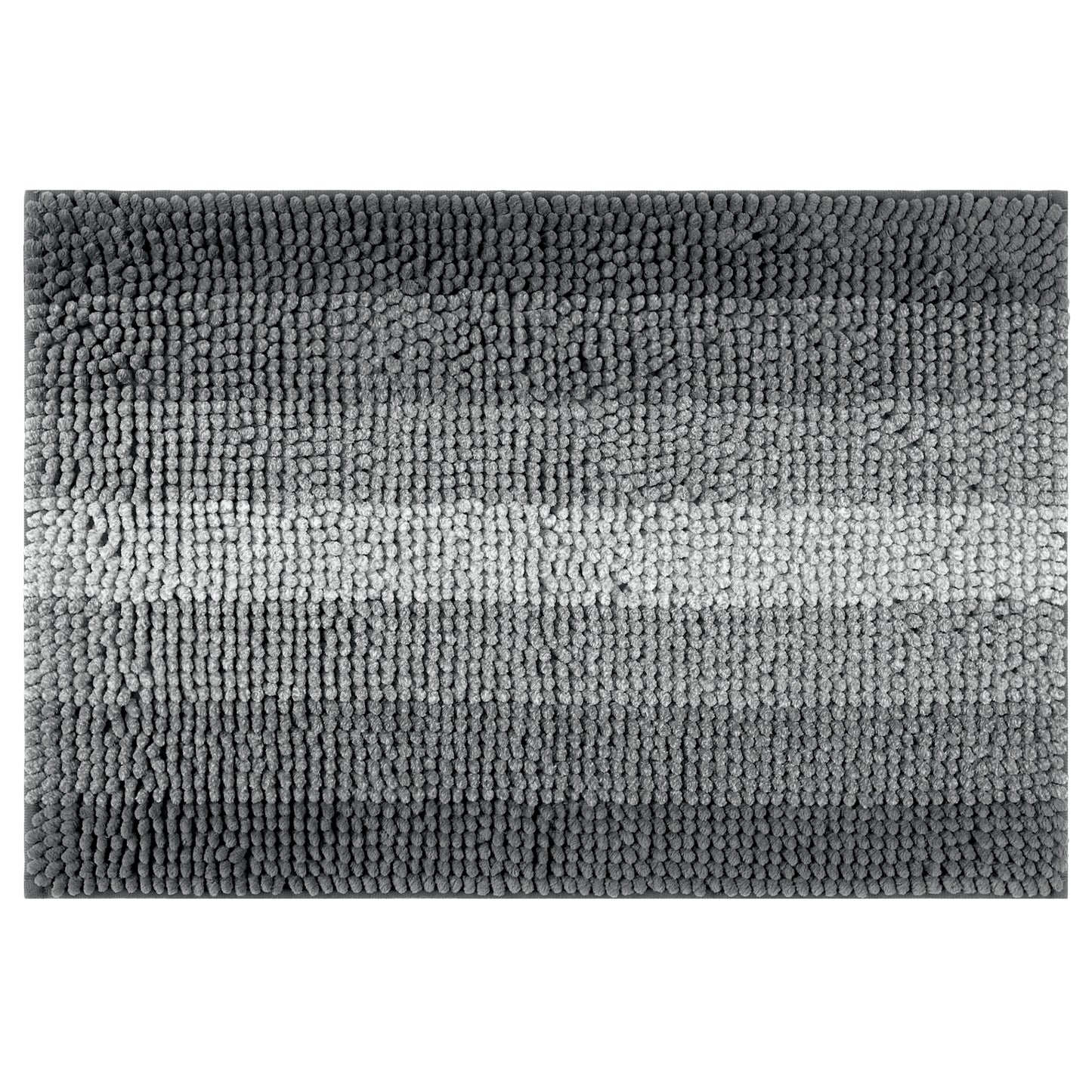 Contrasting Color Striped Bathroom Rugs, Non-Slip Plush Shaggy Bath Mats