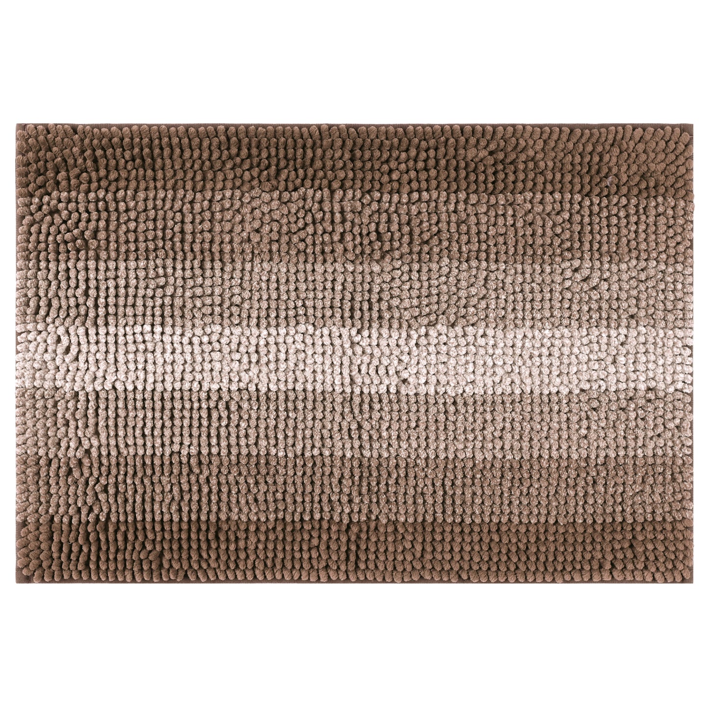 Contrasting Color Striped Bathroom Rugs, Non-Slip Plush Shaggy Bath Mats