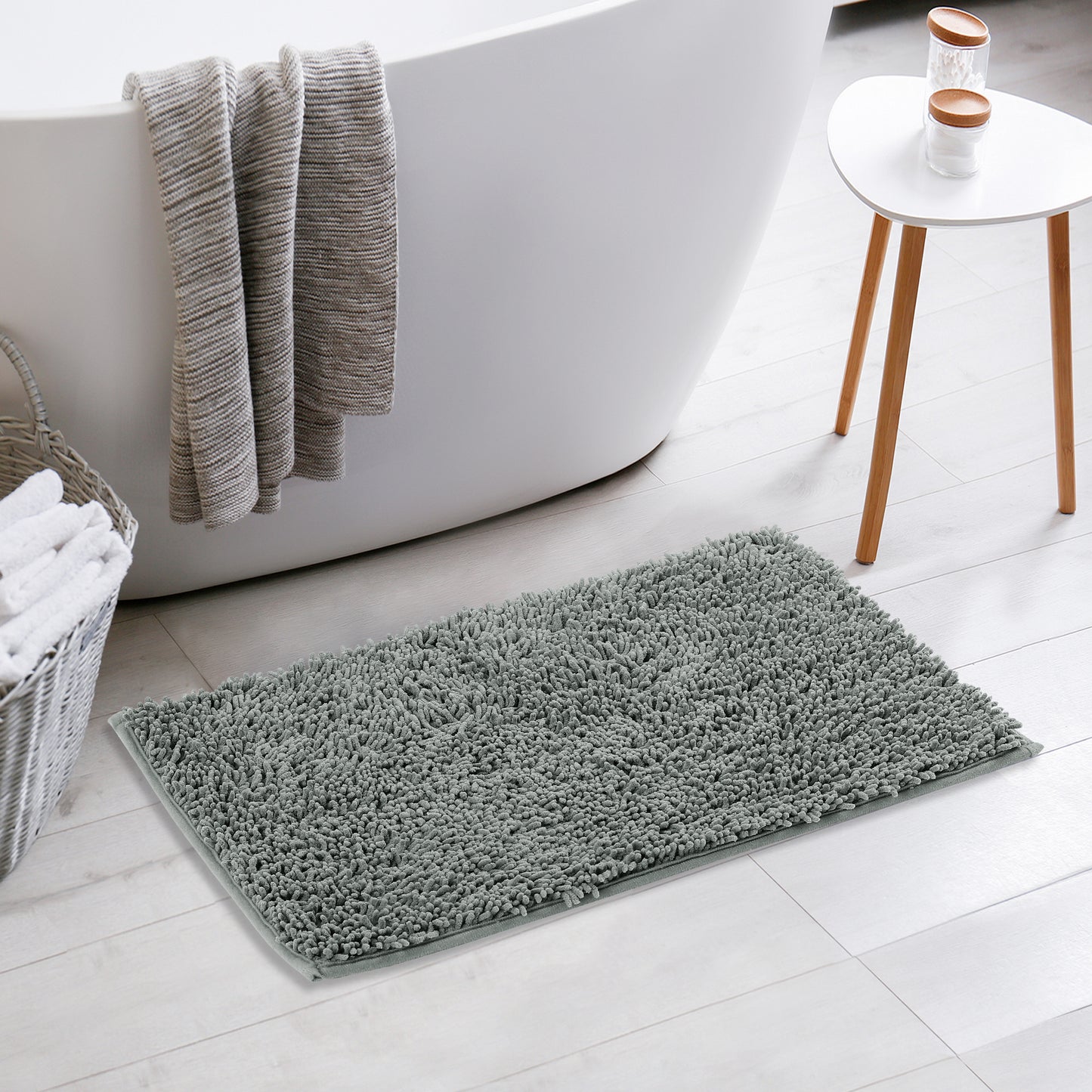 Bath Mats for Bathroom Non Slip, Soft Fluffy Shag Bath Rugs for Bathroom Washable