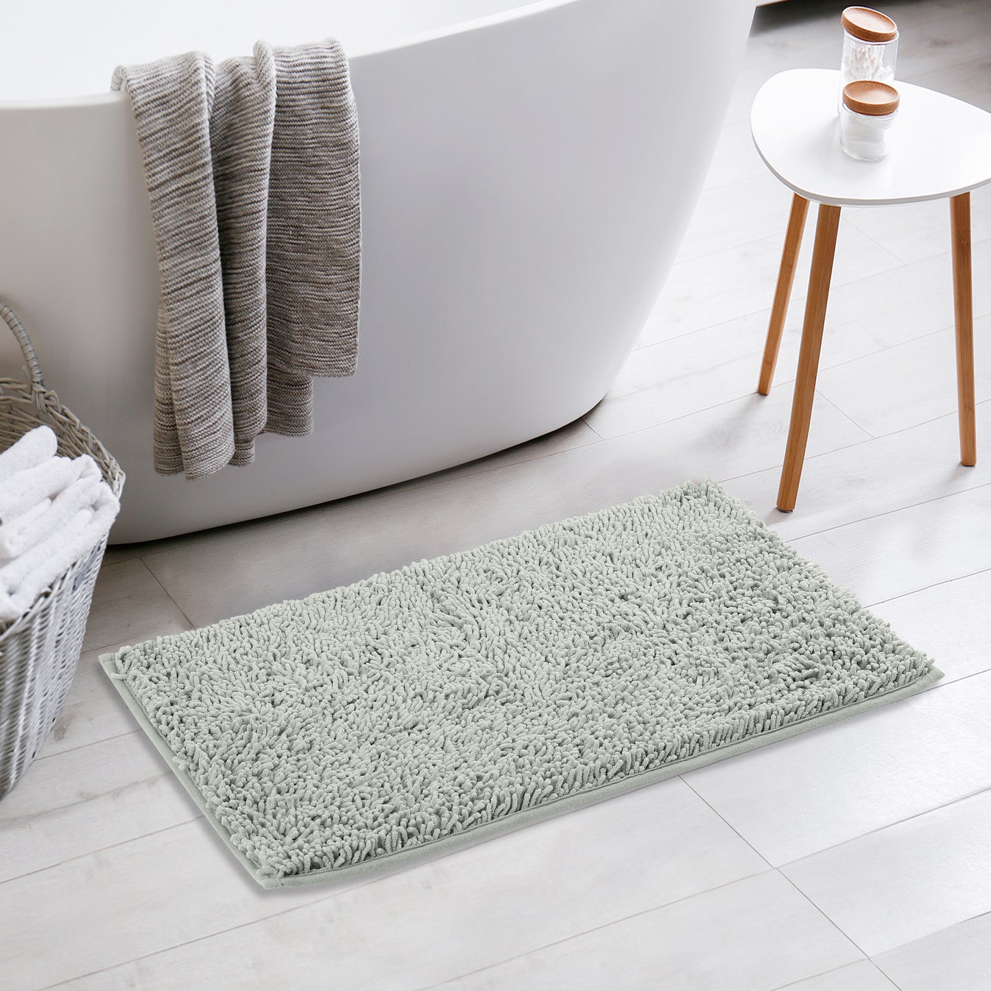 Bath Mats for Bathroom Non Slip, Soft Fluffy Shag Bath Rugs for Bathroom Washable