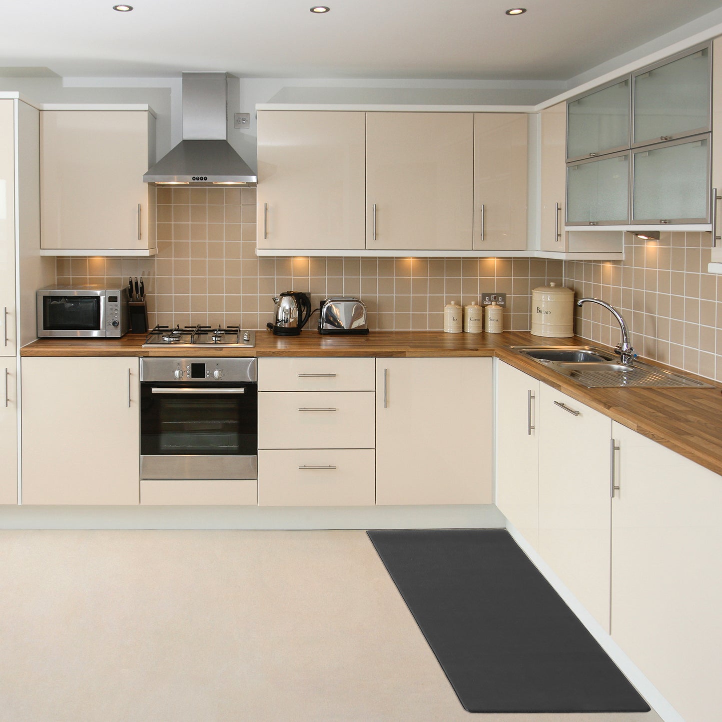 Kitchen Rug 1 Piece Kitchen Floor Mat, Waterproof Comfort Solid Color Kitchen Mats