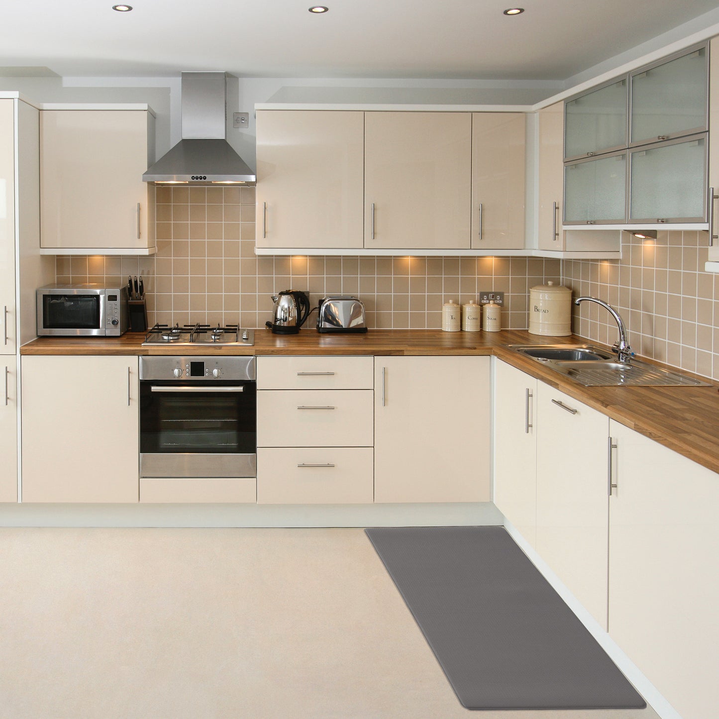 Kitchen Rug 1 Piece Kitchen Floor Mat, Waterproof Comfort Solid Color Kitchen Mats