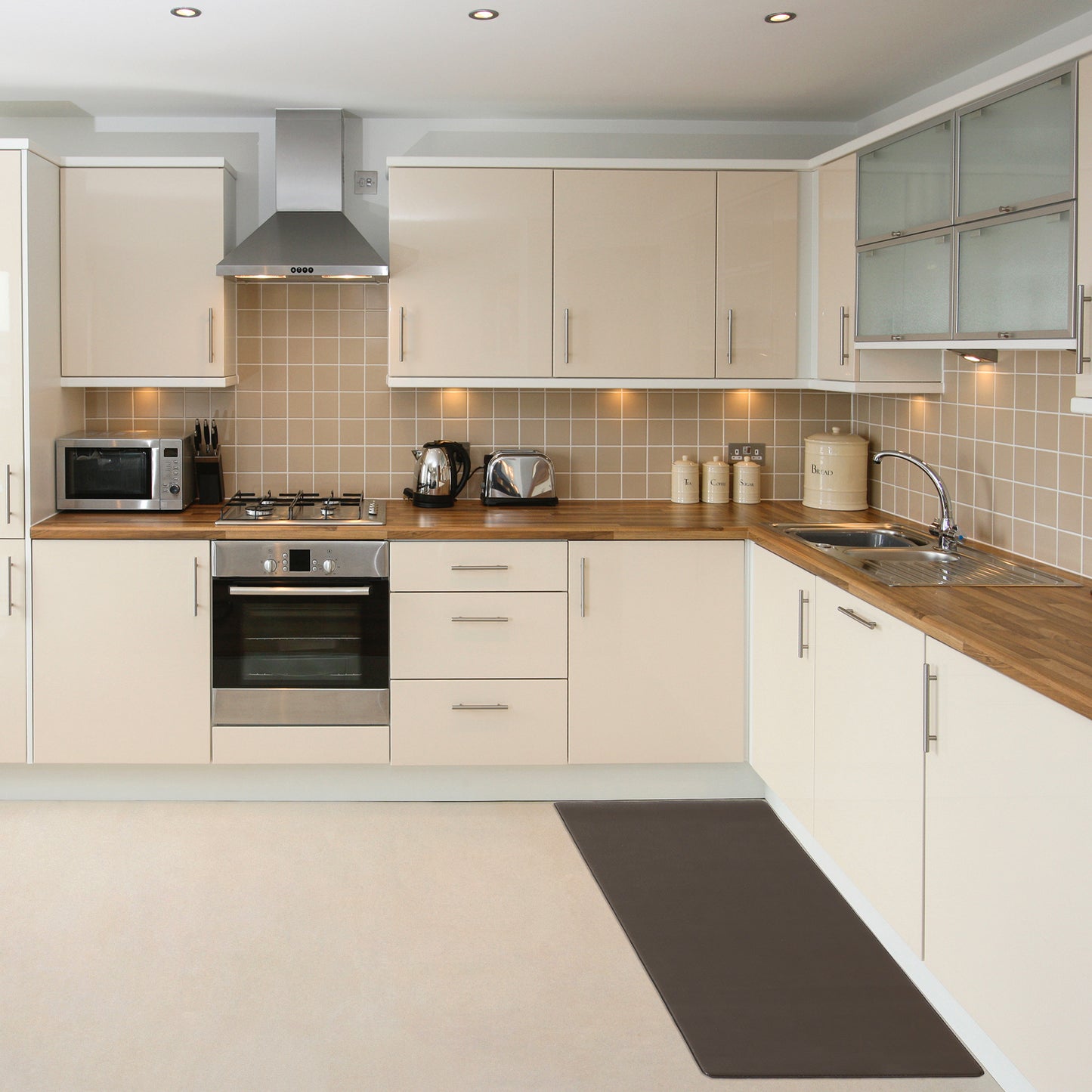 Kitchen Rug 1 Piece Kitchen Floor Mat, Waterproof Comfort Solid Color Kitchen Mats