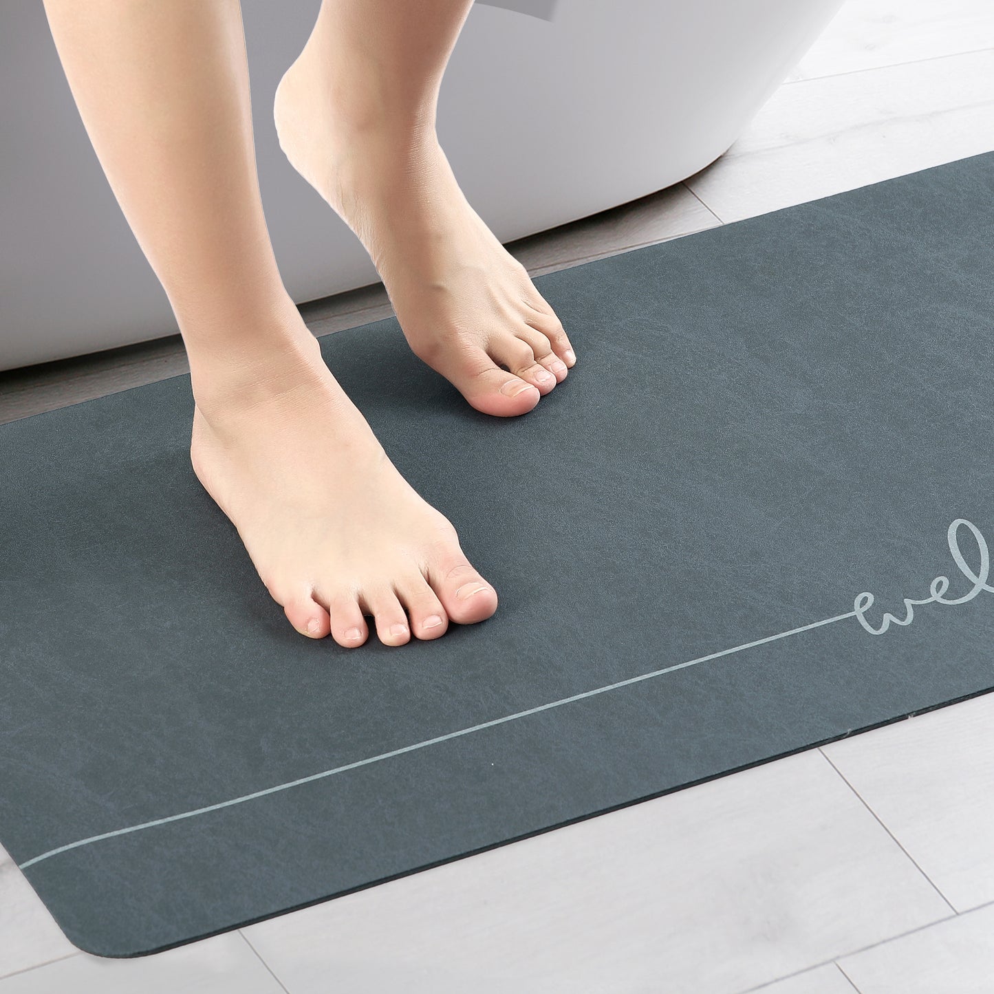 Absorbent Bath Mat Rug, Quick Drying Bath Mats Non-Slip Floor Rug Rubber Backed