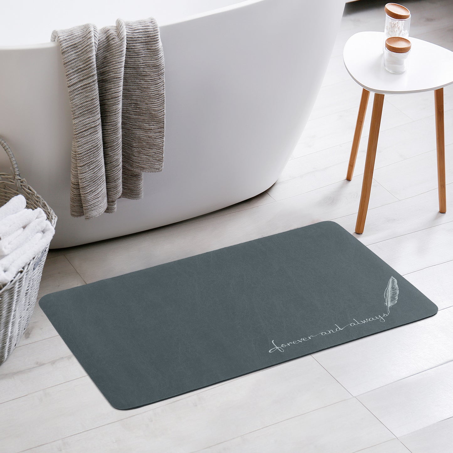 Absorbent Bath Mat Rug, Quick Drying Bath Mats Non-Slip Floor Rug Rubber Backed