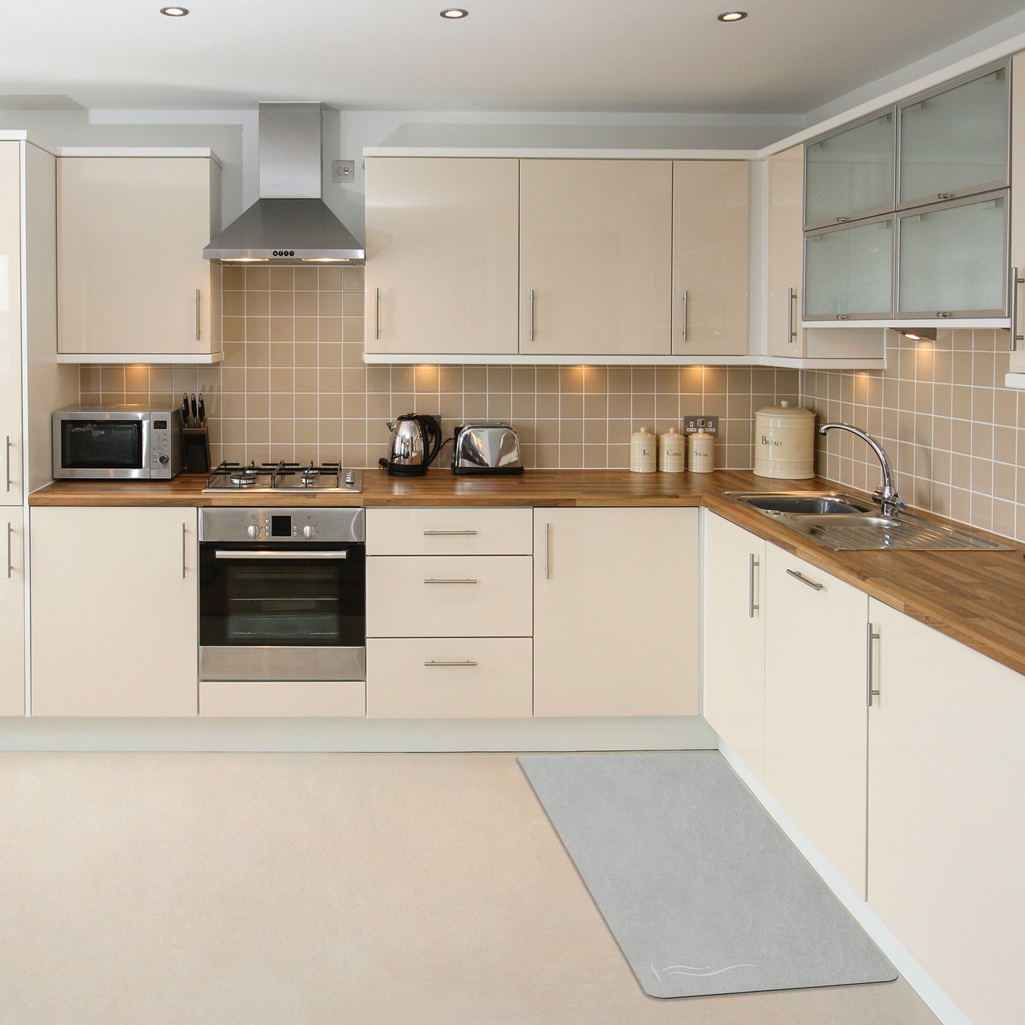 Modern Anti Slip Kitchen Mat 1 Piece Non Skid Cushioned for Floor Waterproof Comfort Kithchen Mats