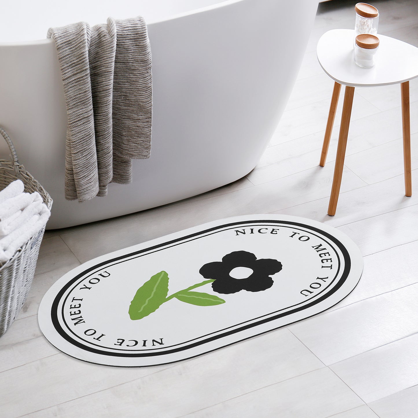 Floral Bath Mat, Bath Rugs Non-Slip Absorbent Washable, Bath Mats for Bathroom Floor