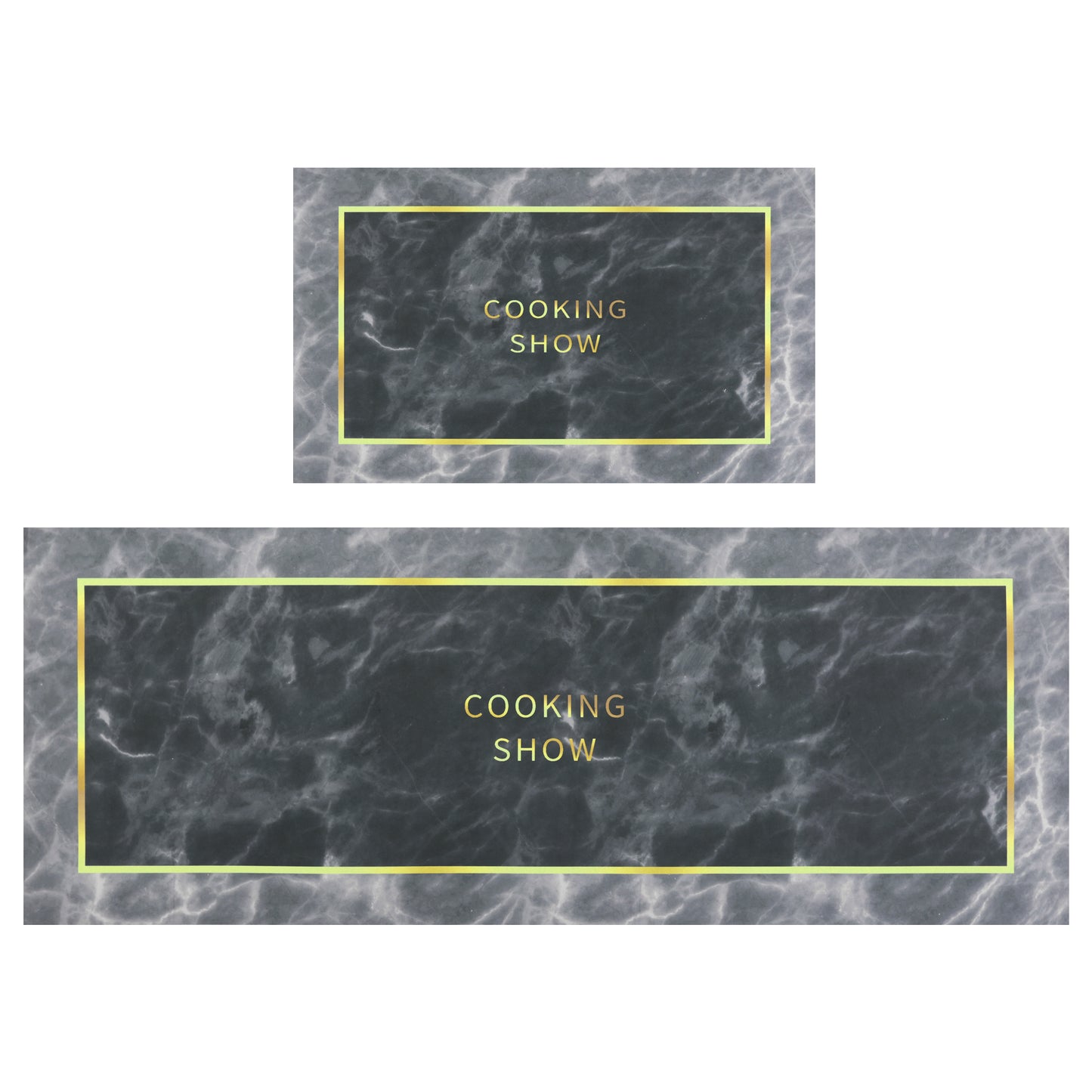 Abstract Printed 2 Pieces Kitchen Mat, Waterproof Non-Slip for Kitchen and Floor Home