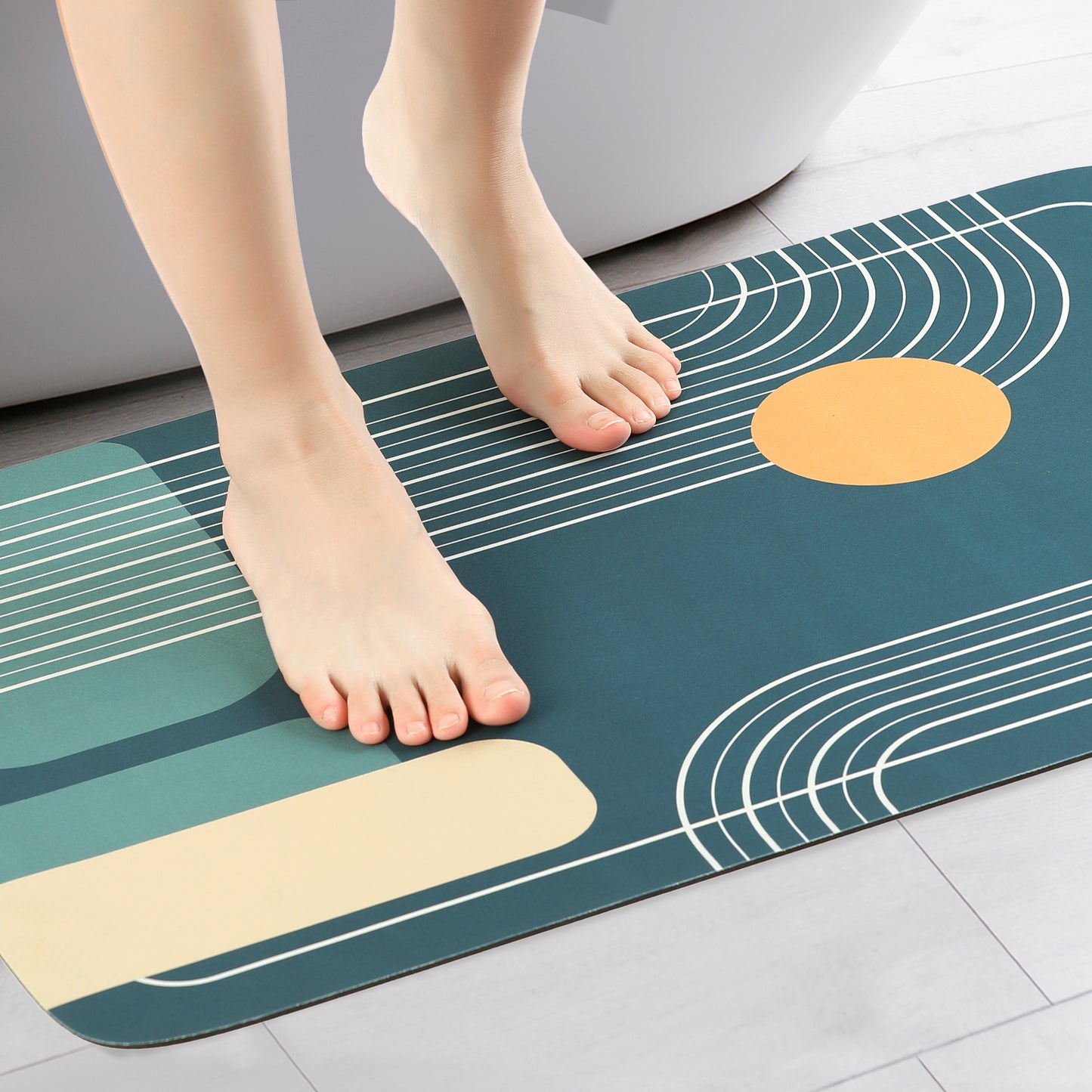 Bath Mat Rug, Abstract Non-Slip Absorbent Bathroom Floor Mat for Shower Bathtub
