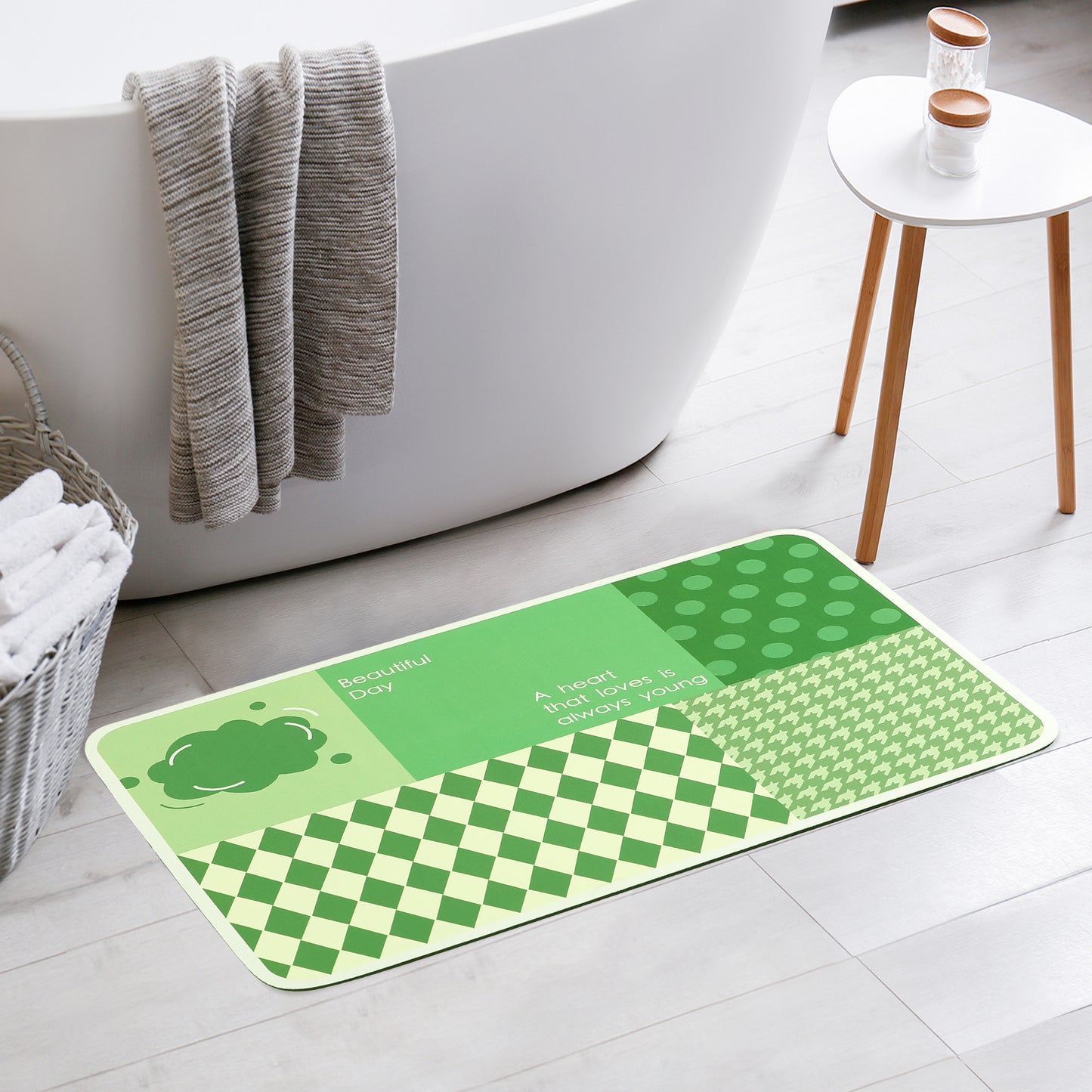 Bath Mat Rug, Abstract Non-Slip Absorbent Bathroom Floor Mat for Shower Bathtub
