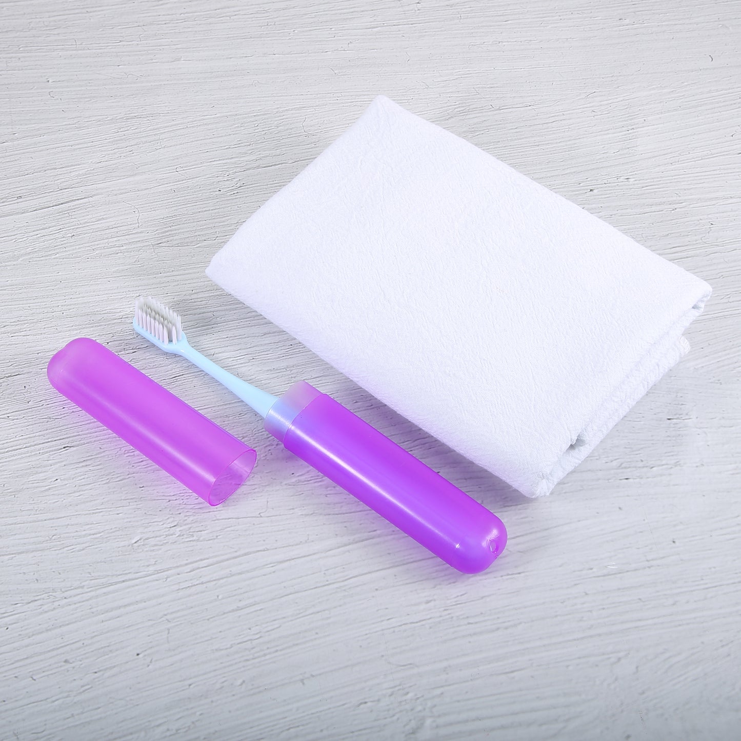 Estuche de viaje ligero para cepillos de dientes (2 unidades), 19 x 2,7 cm, morado