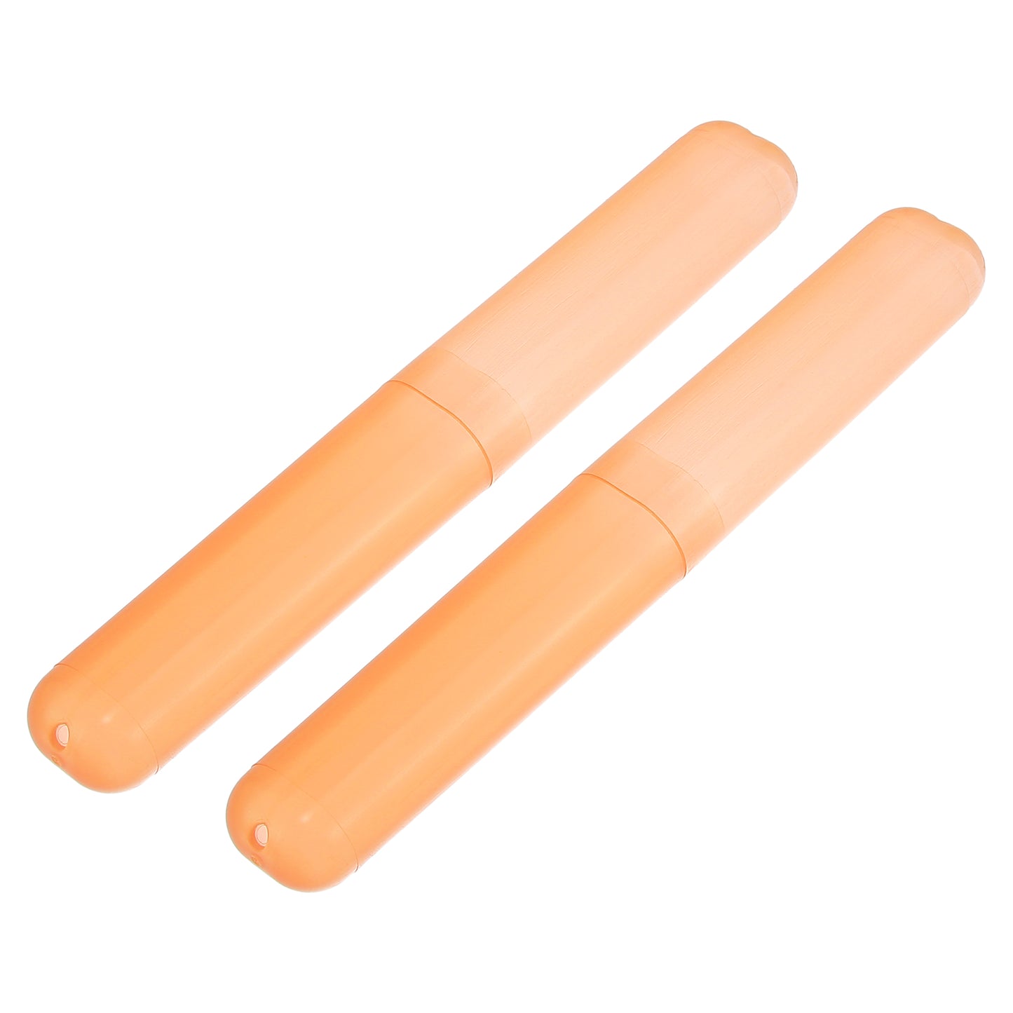2 Pcs Lightweight Small Traveling Toothbrush Case, 7.48"x1.06" Orange