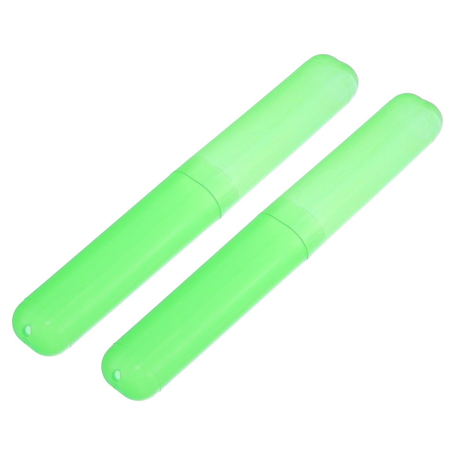 2 Pcs Lightweight Small Traveling Toothbrush Case, 7.48"x1.06" Green