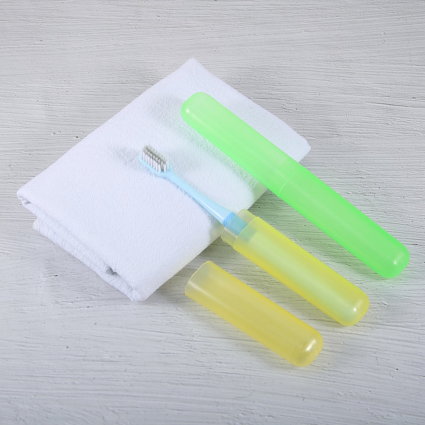 2 Pcs Lightweight Small Traveling Toothbrush Case, 7.48"x1.06" Yellow, Green