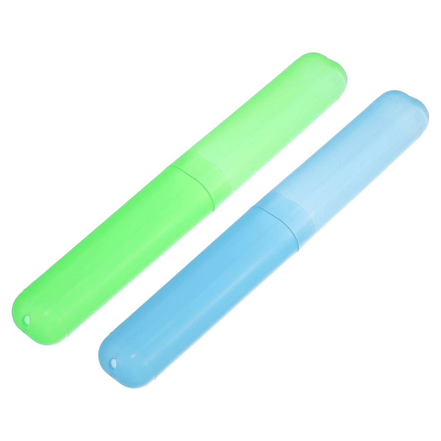 2 Pcs Lightweight Small Traveling Toothbrush Case, 7.48"x1.06" Blue, Green