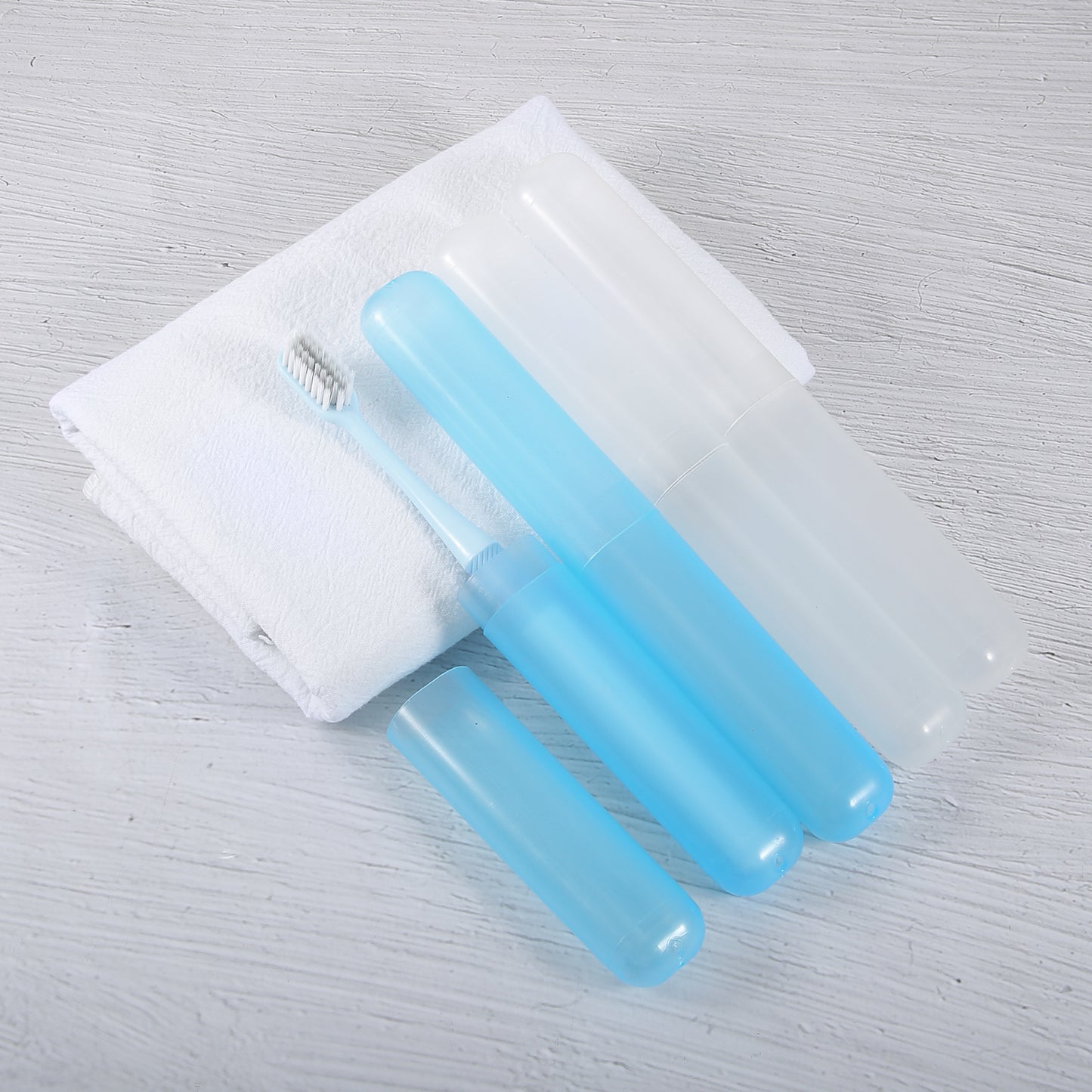 4 Pcs Lightweight Small Traveling Toothbrush Case, 7.48"x1.06" White, Blue