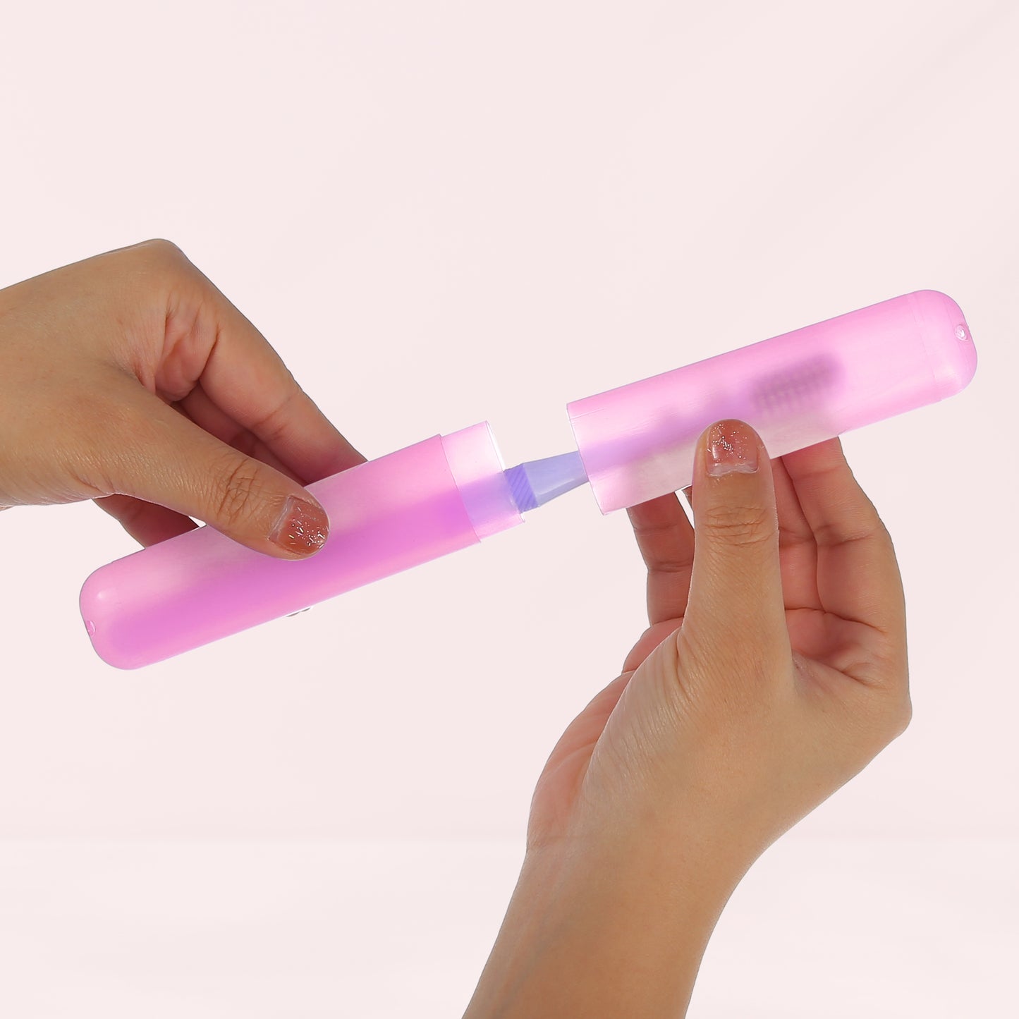 4 Pcs Lightweight Small Traveling Toothbrush Case, 7.48"x1.06" Orange, Pink