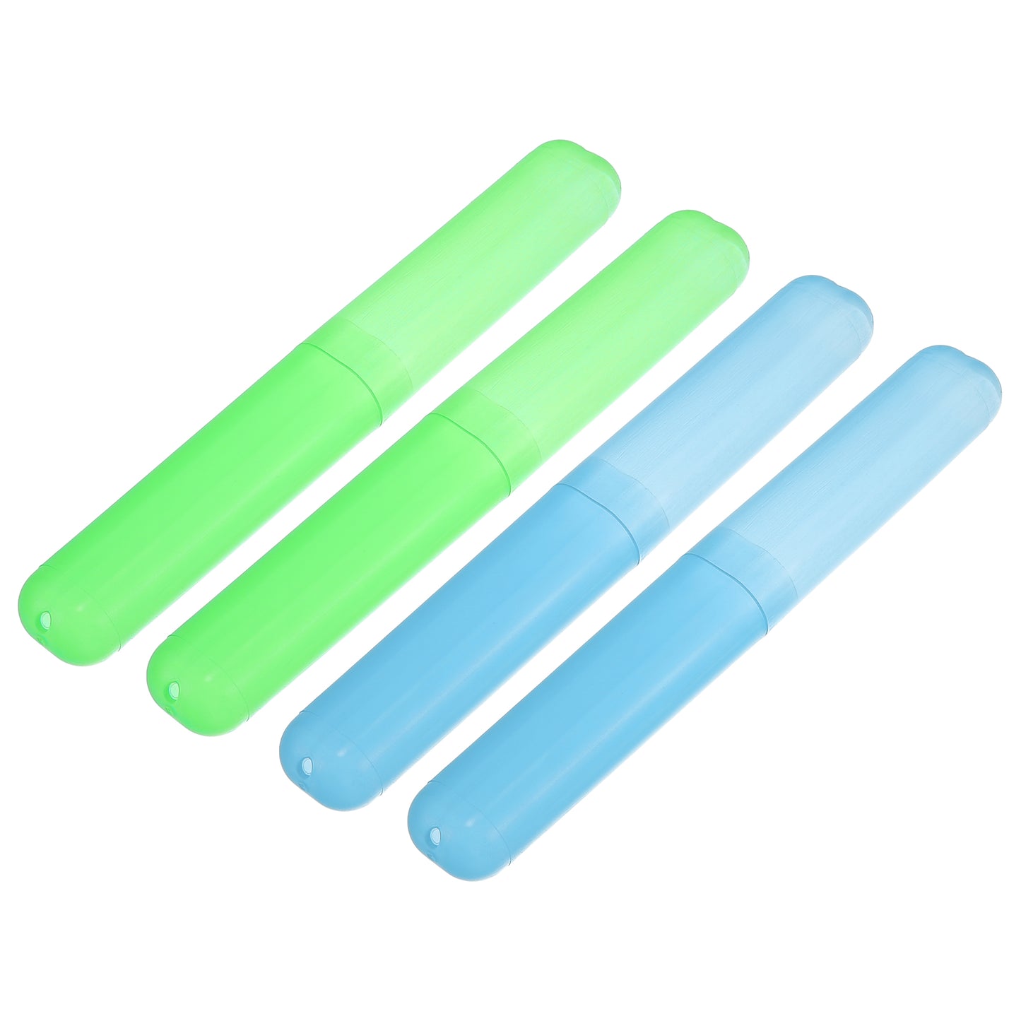 4 Pcs Lightweight Small Traveling Toothbrush Case, 7.48"x1.06" Blue, Green