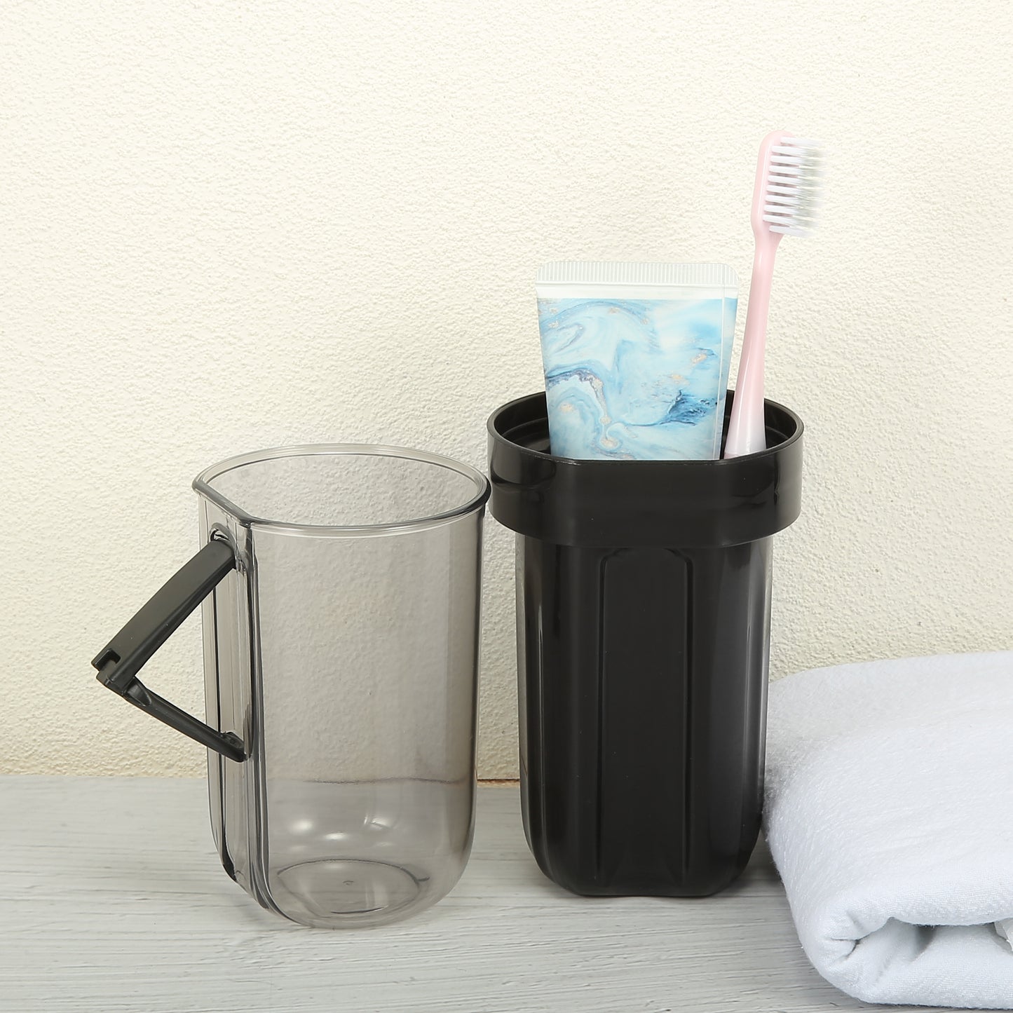 Plastic Toothbrush Travel Case Lightweight Toothbrush Holders, 2.99"x2.83"x8.27" Black