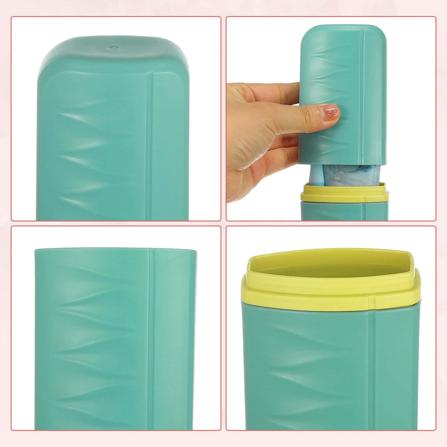 Lightweight Plastic Traveling Toothbrush Holders Case, 2.36"x1.57"x7.87" Green