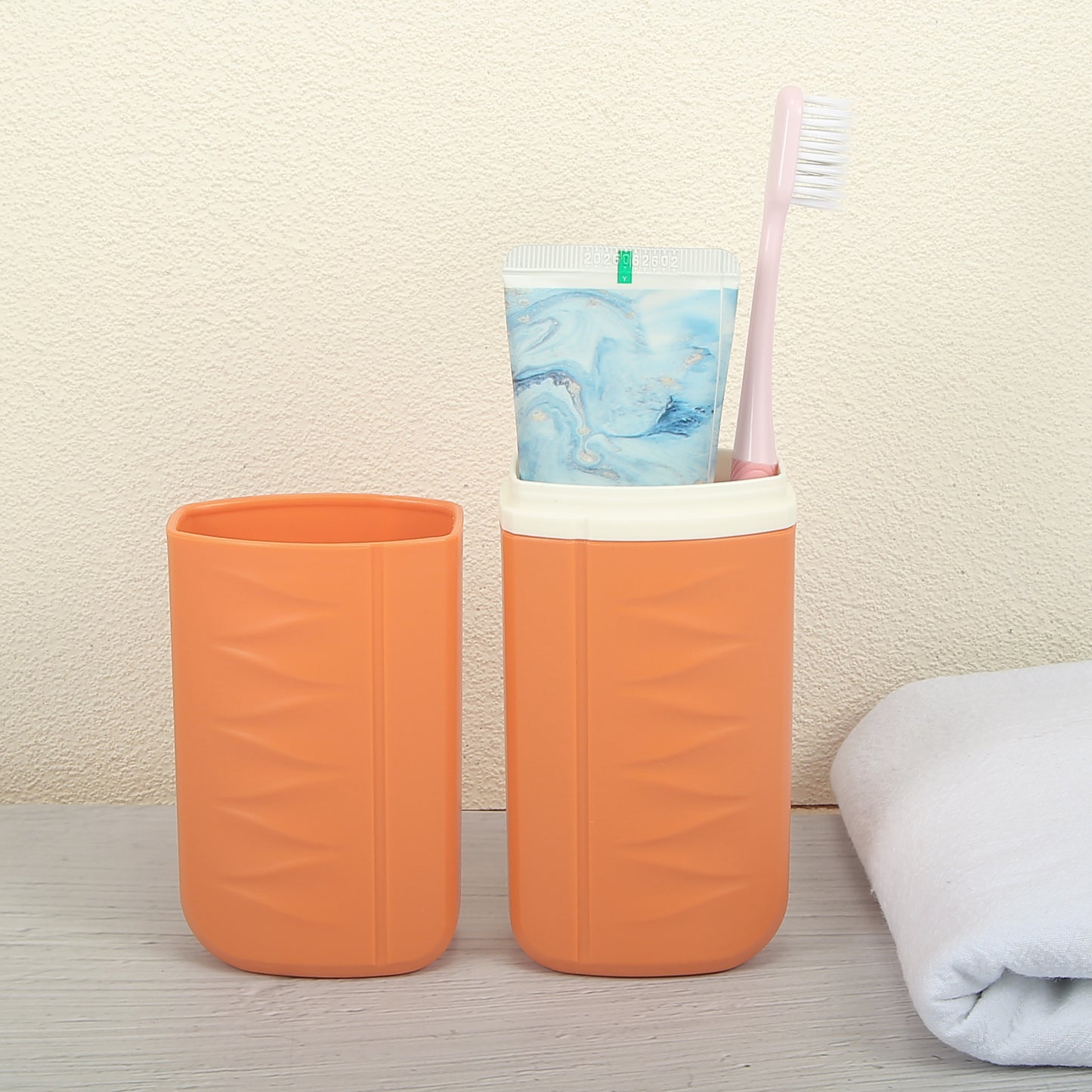 Lightweight Plastic Traveling Toothbrush Holders Case, 2.36"x1.57"x7.87" Orange