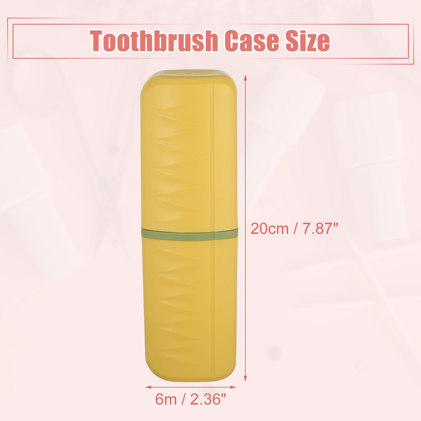 Lightweight Plastic Traveling Toothbrush Holders Case, 2.36"x1.57"x7.87" Yellow