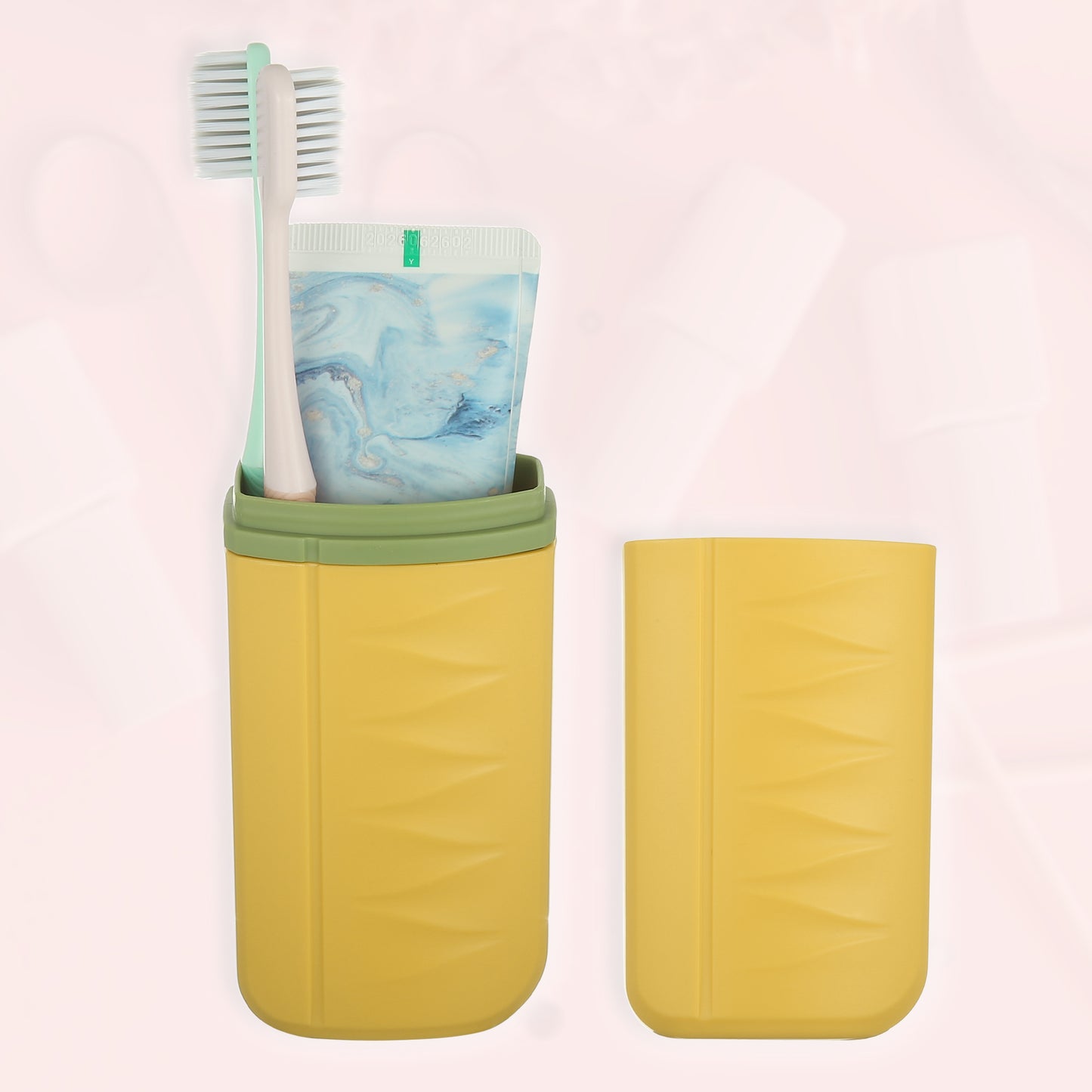 Lightweight Plastic Traveling Toothbrush Holders Case, 2.36"x1.57"x7.87" Yellow