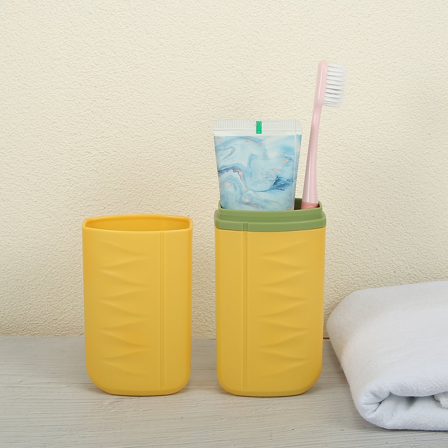 Lightweight Plastic Traveling Toothbrush Holders Case, 2.36"x1.57"x7.87" Yellow