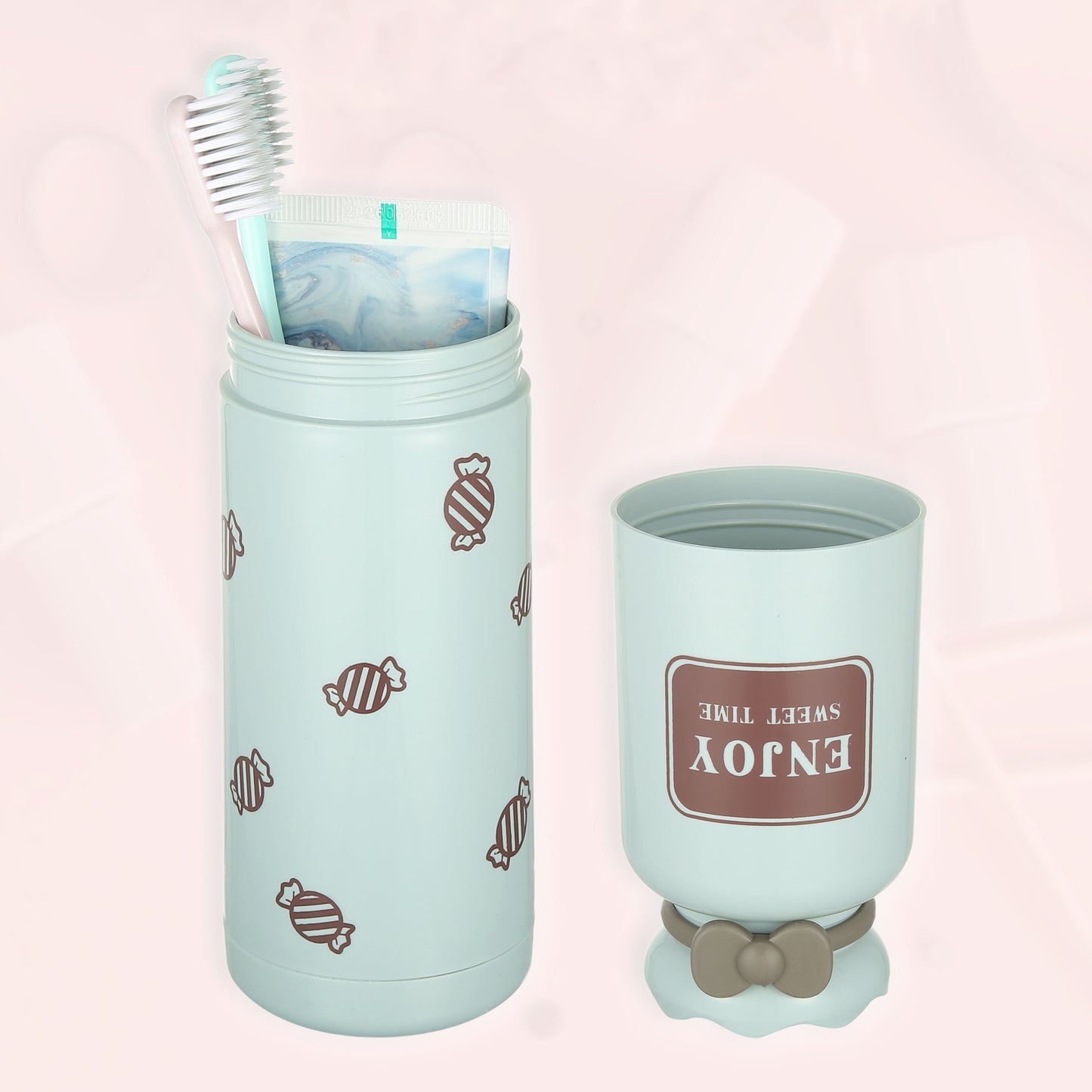 Lightweight Cute Toothbrush Travel Case 8.86"x2.44" Blue