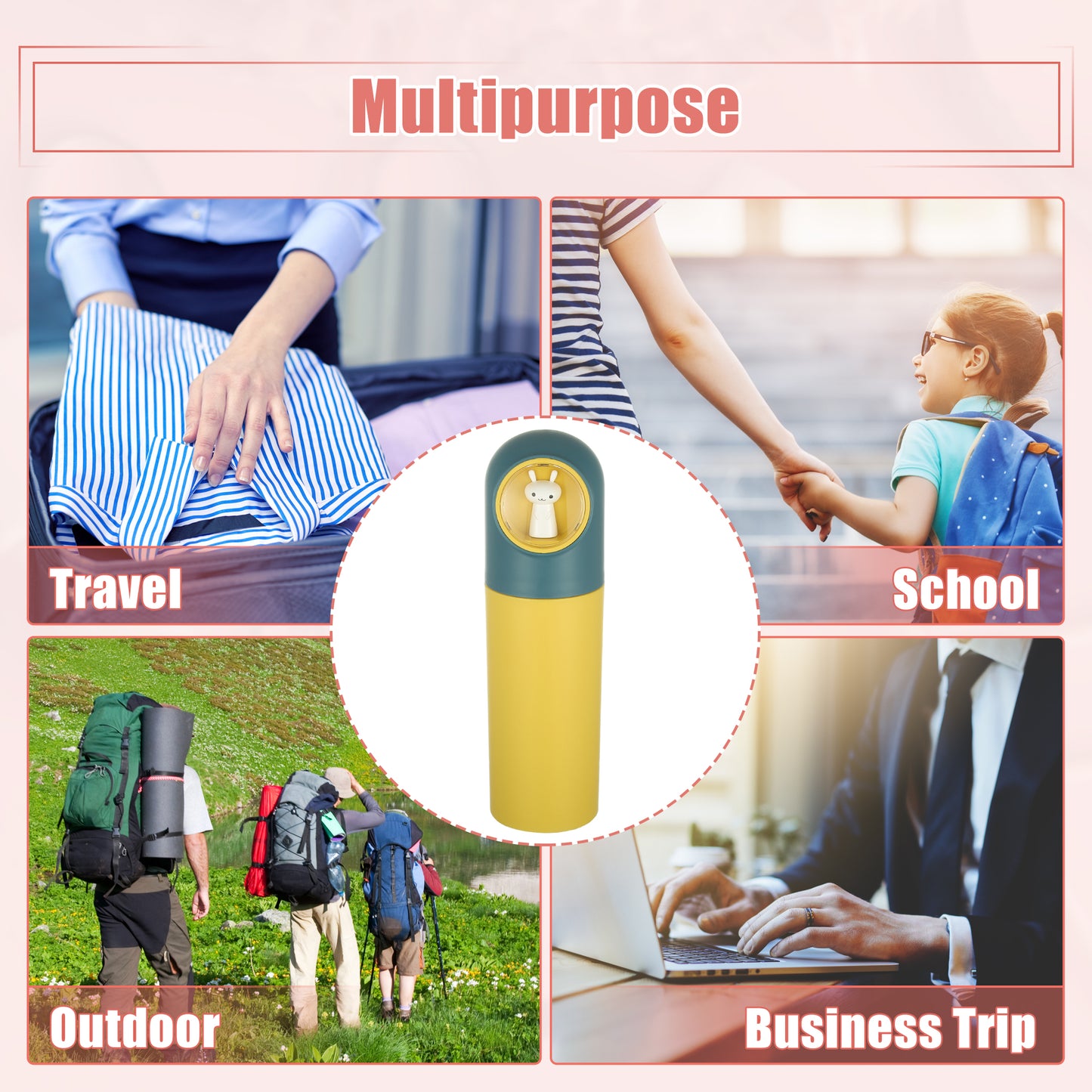 Cartoon Toothbrush Travel Case for Camping Business, 7.87"x2.28" Yellow Blue
