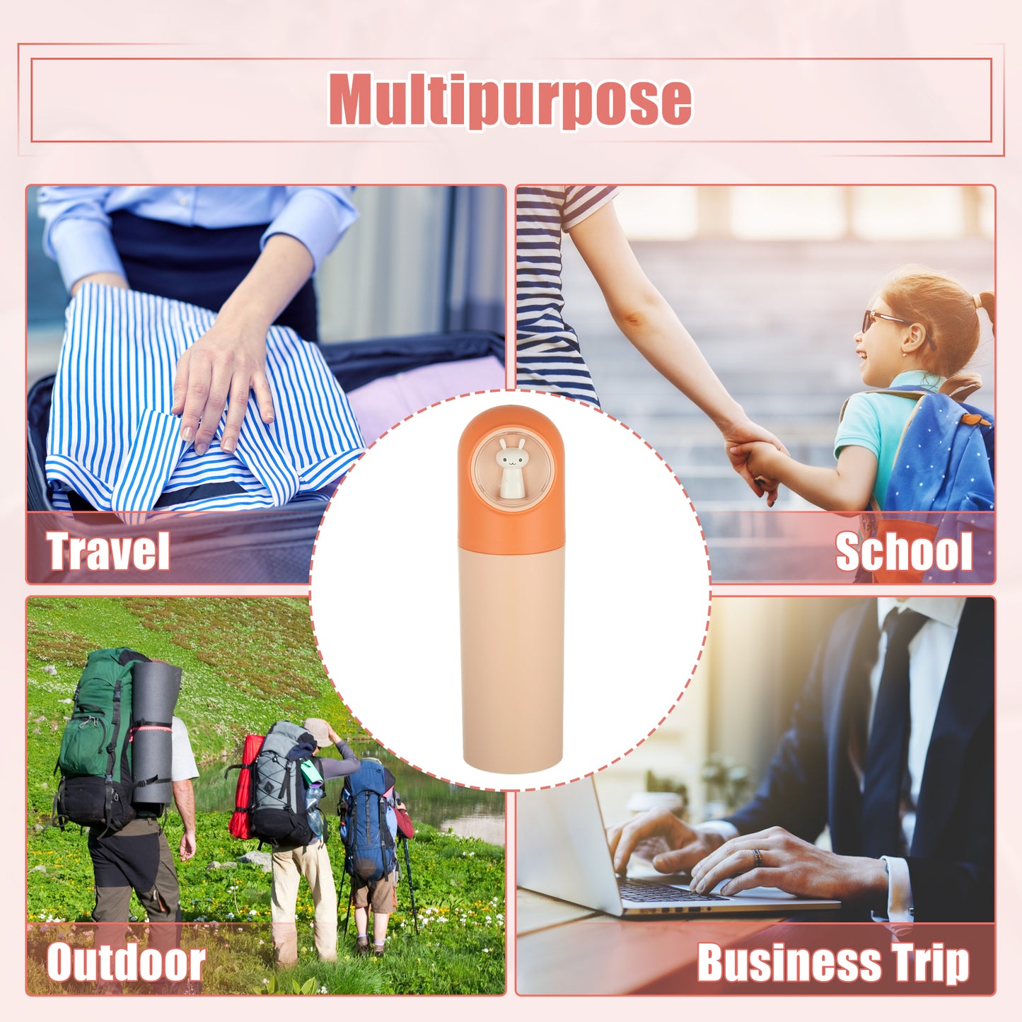 Cartoon Toothbrush Travel Case for Camping Business, 7.87"x2.28" Orange