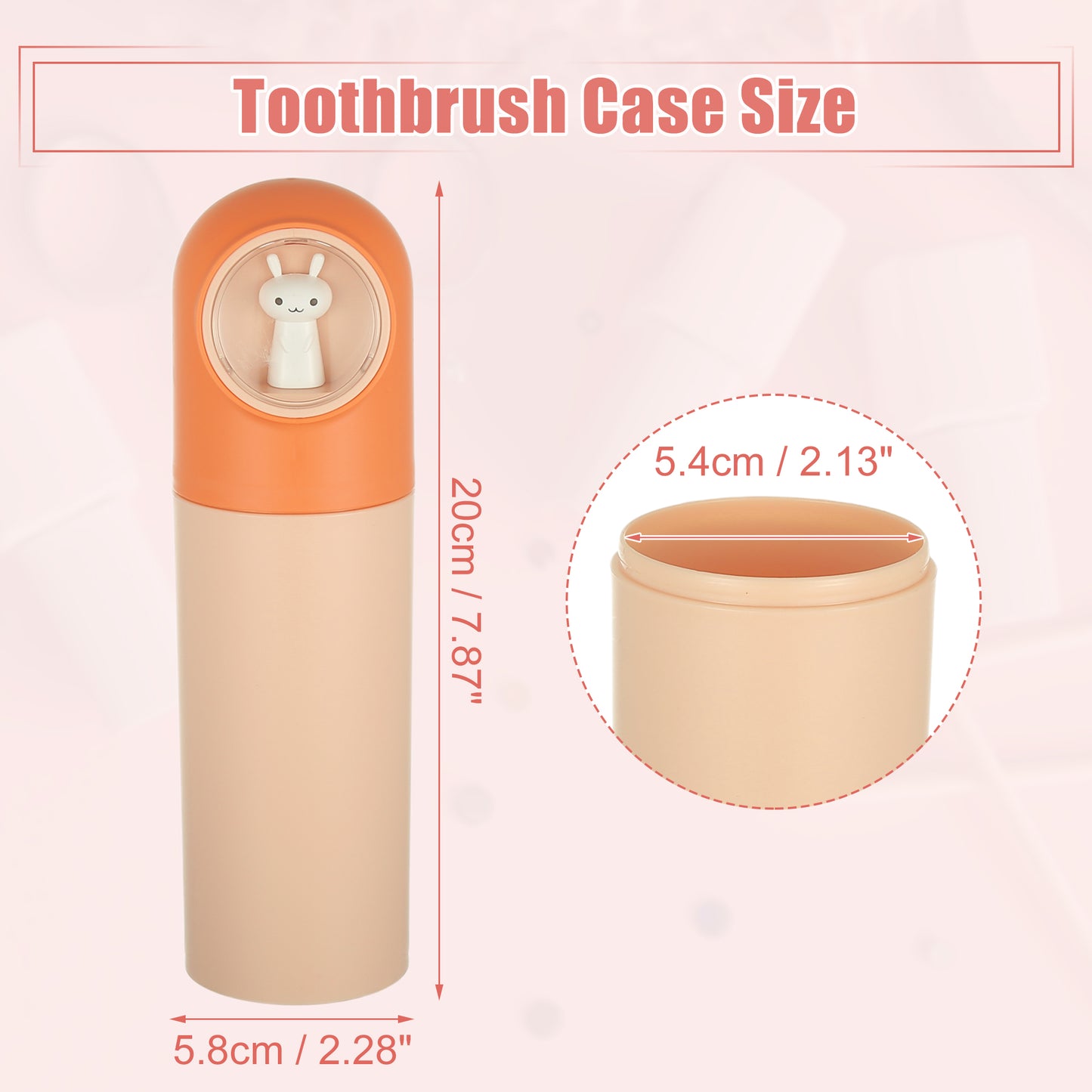 Cartoon Toothbrush Travel Case for Camping Business, 7.87"x2.28" Orange