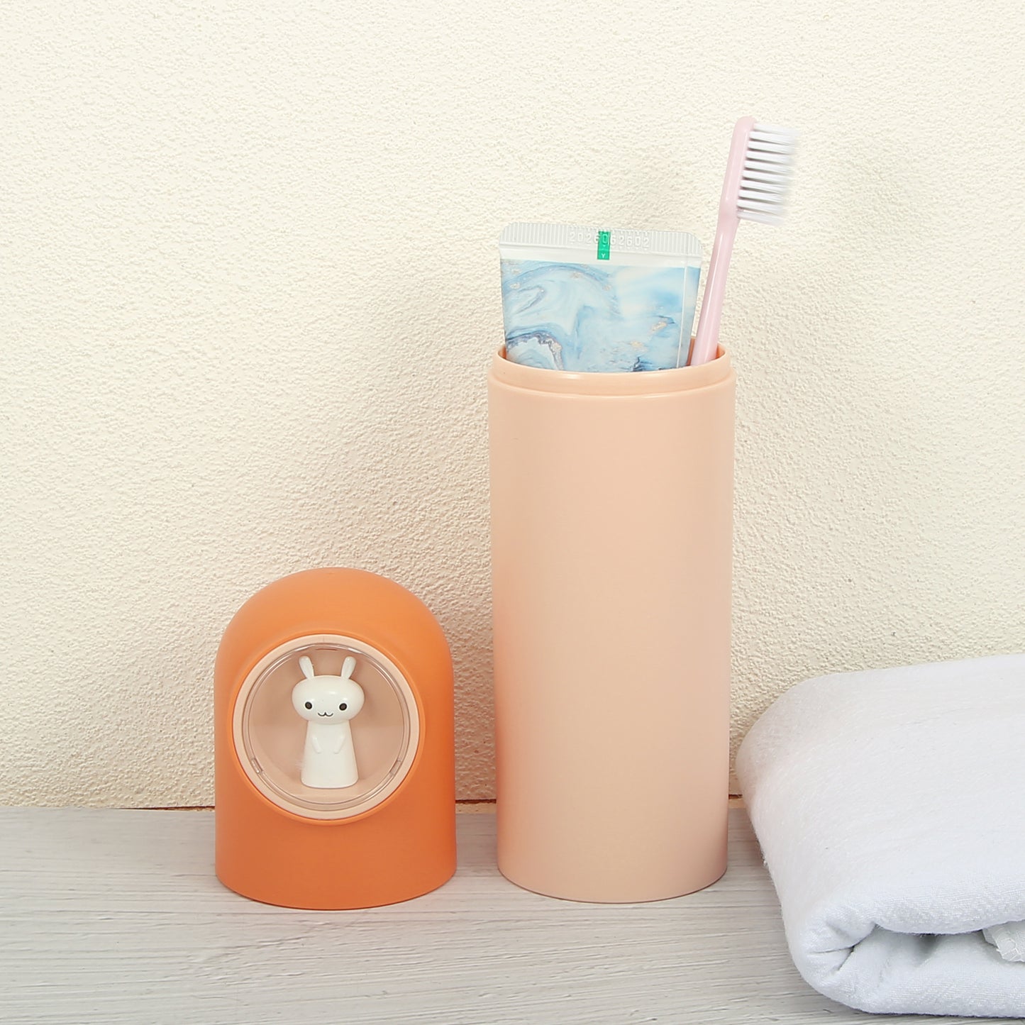 Cartoon Toothbrush Travel Case for Camping Business, 7.87"x2.28" Orange