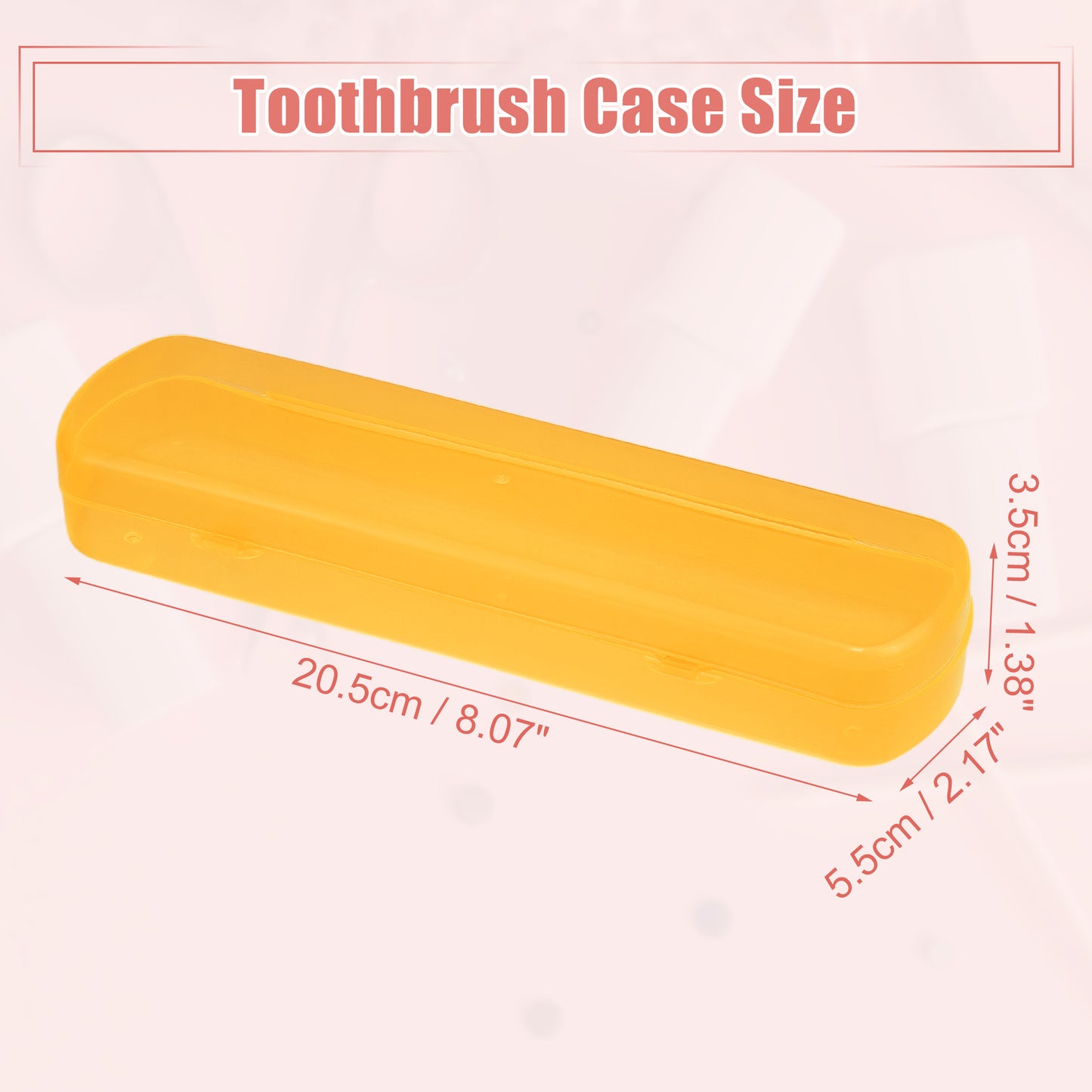 Plastic Lightweight Traveling Toothbrush Holders Case, 2.17"x1.38"x8.07" Orange