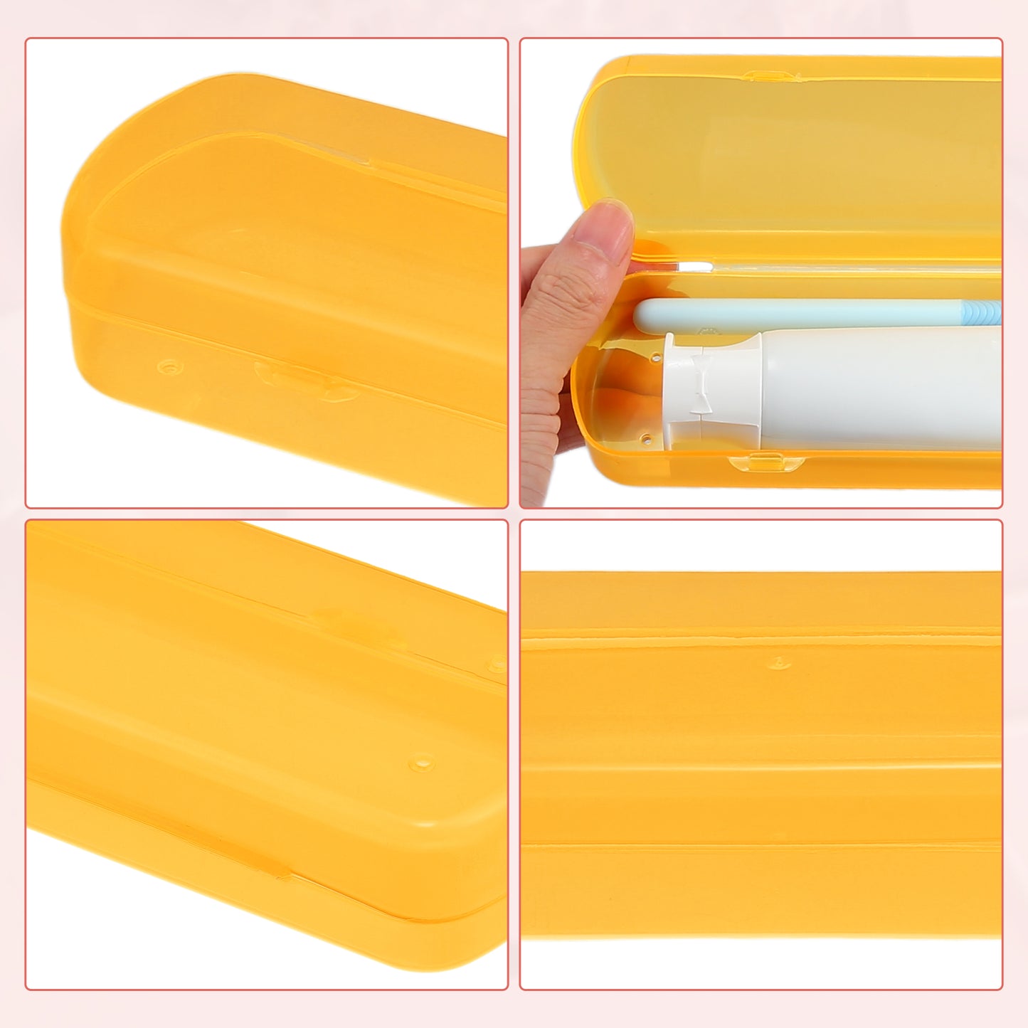 Plastic Lightweight Traveling Toothbrush Holders Case, 2.17"x1.38"x8.07" Orange