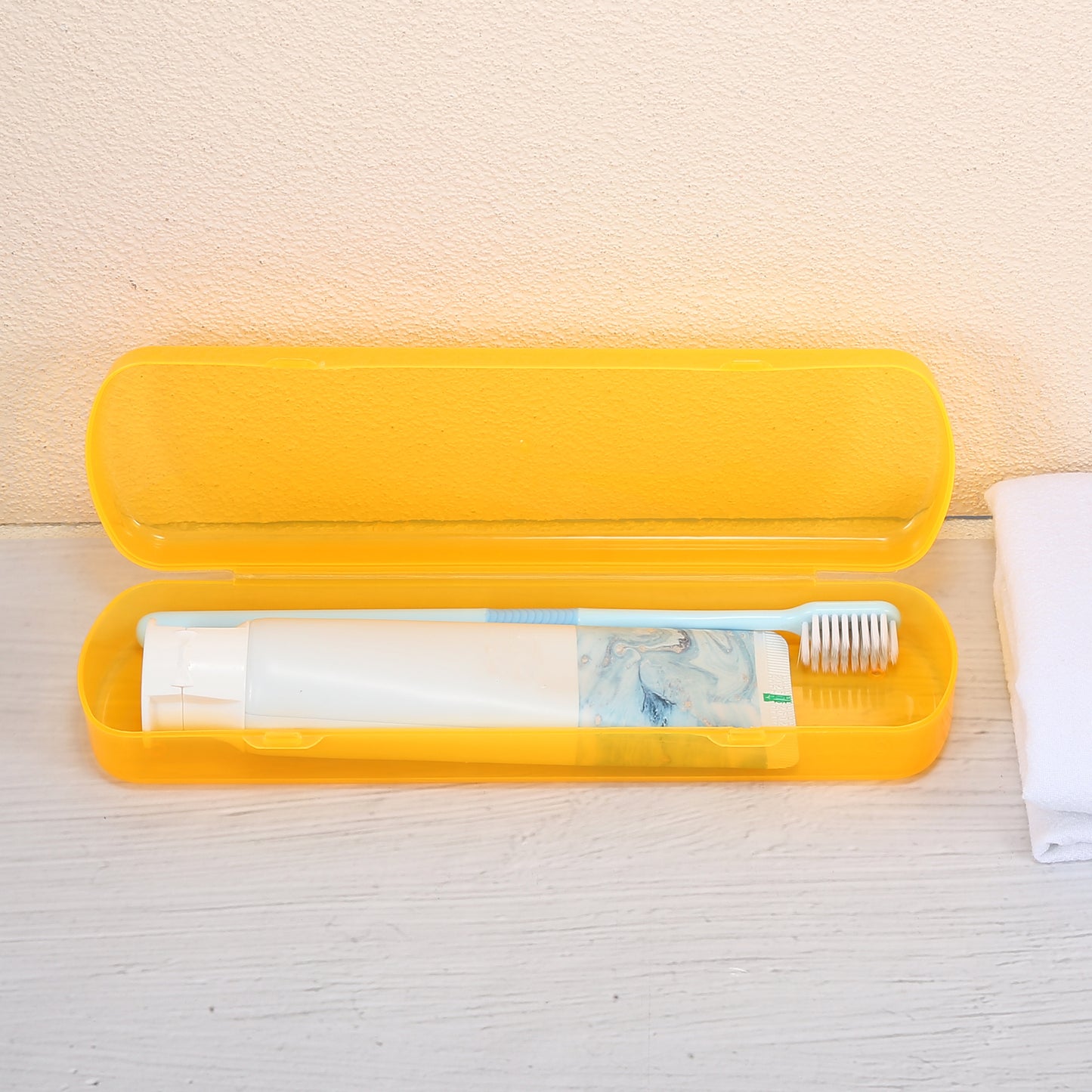 Plastic Lightweight Traveling Toothbrush Holders Case, 2.17"x1.38"x8.07" Orange