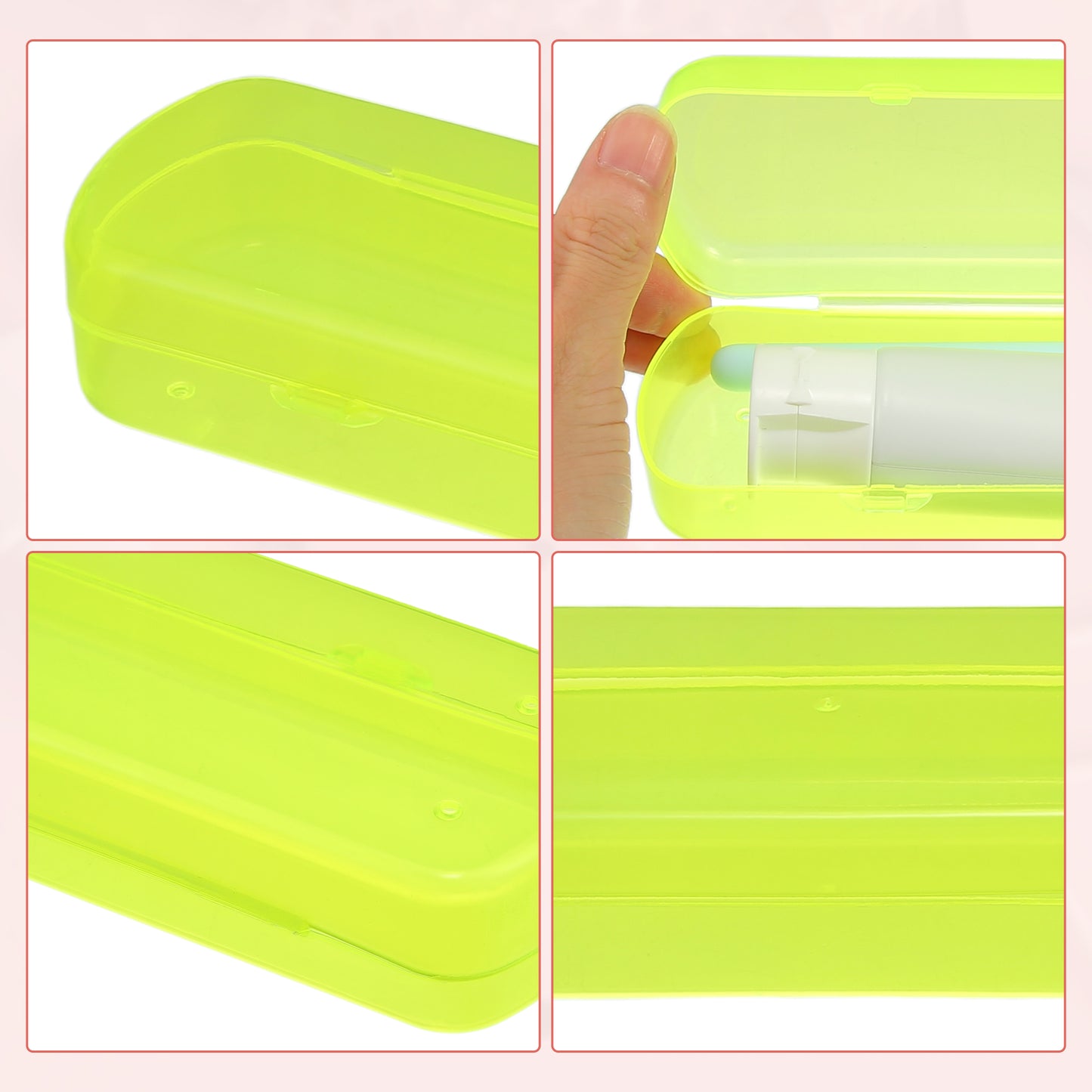Plastic Lightweight Traveling Toothbrush Holders Case, 2.17"x1.38"x8.07" Yellow