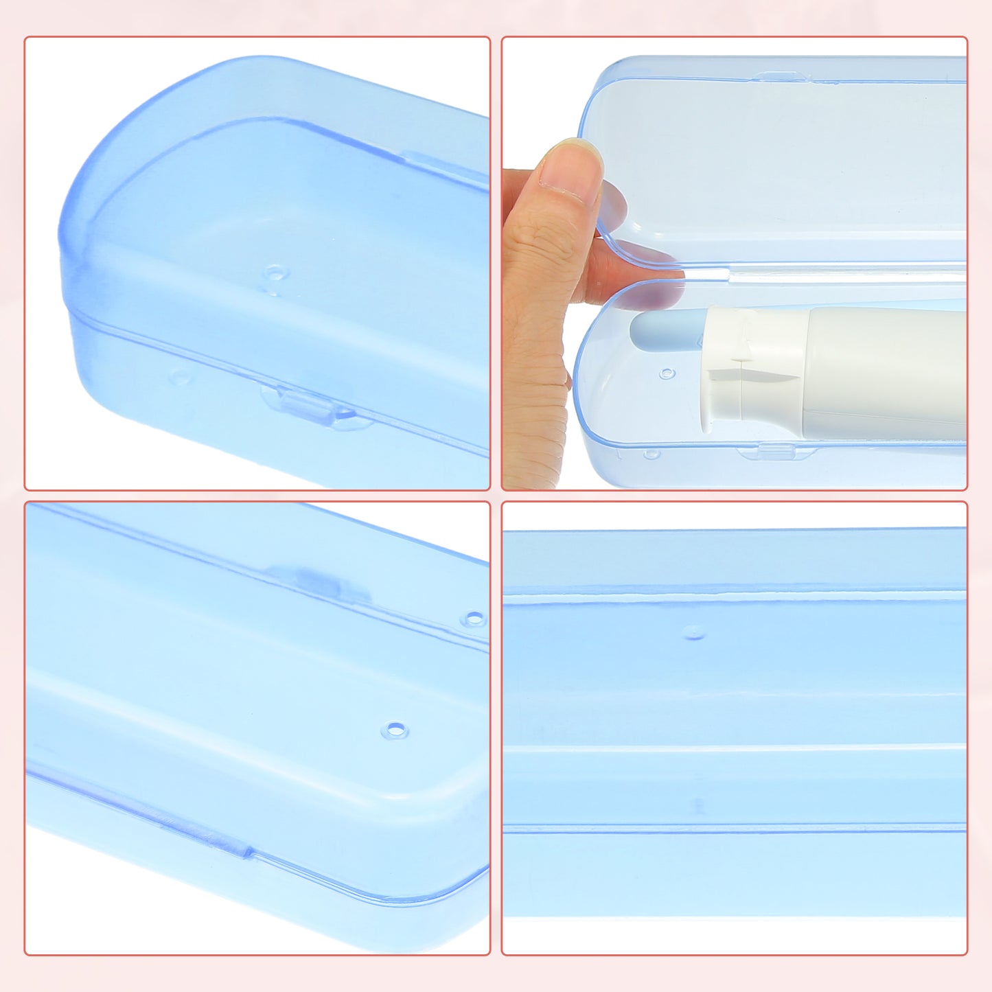 Plastic Lightweight Traveling Toothbrush Holders Case, 2.17"x1.38"x8.07" Blue