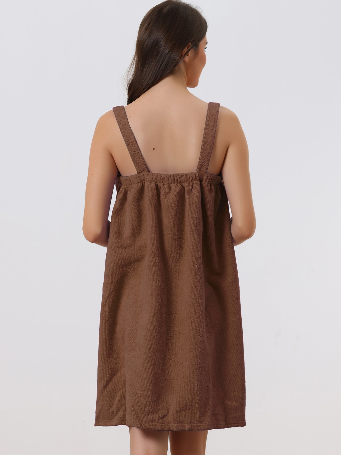 Bata de baño de felpa para mujer, con tirantes, ideal para gimnasio, ducha y baño.